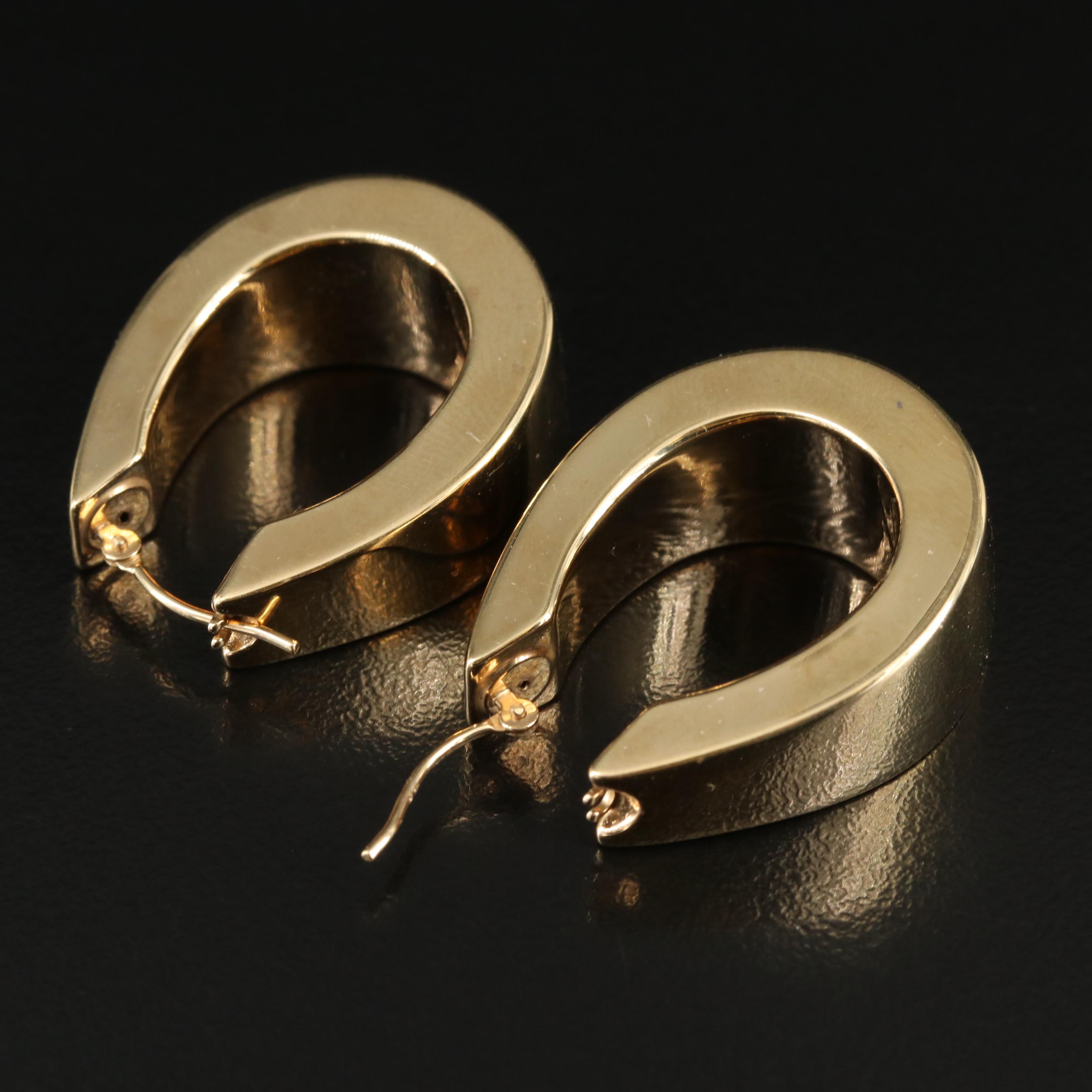 14K Wide Hoop Earrings
