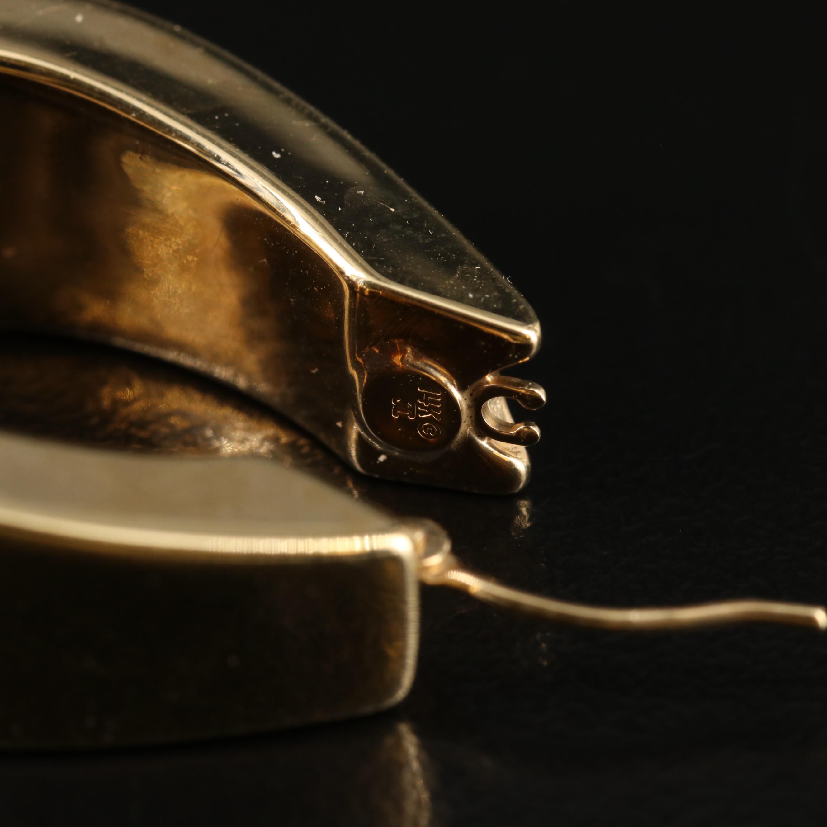 14K Wide Hoop Earrings