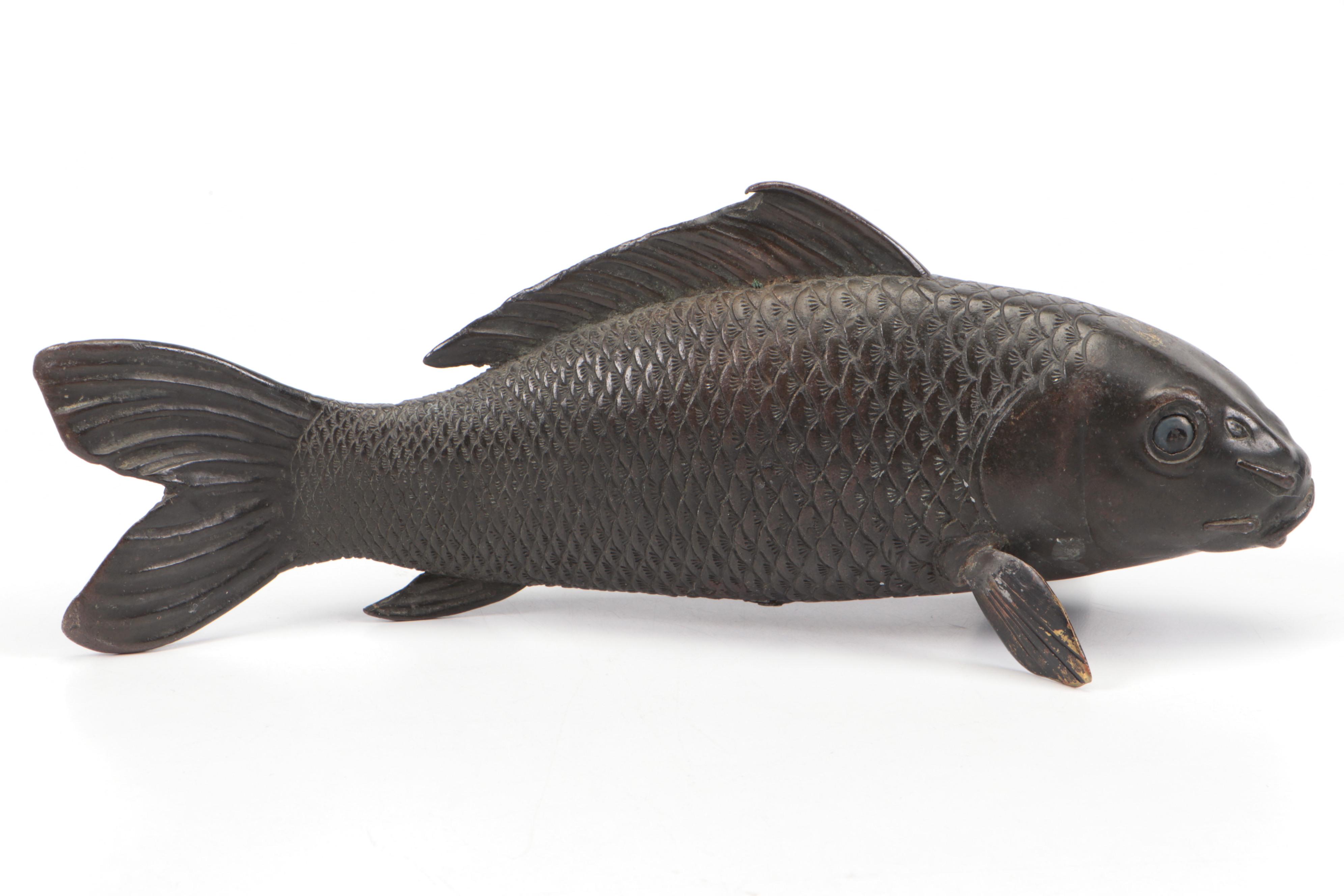 Japanese Bronze Koi Figure