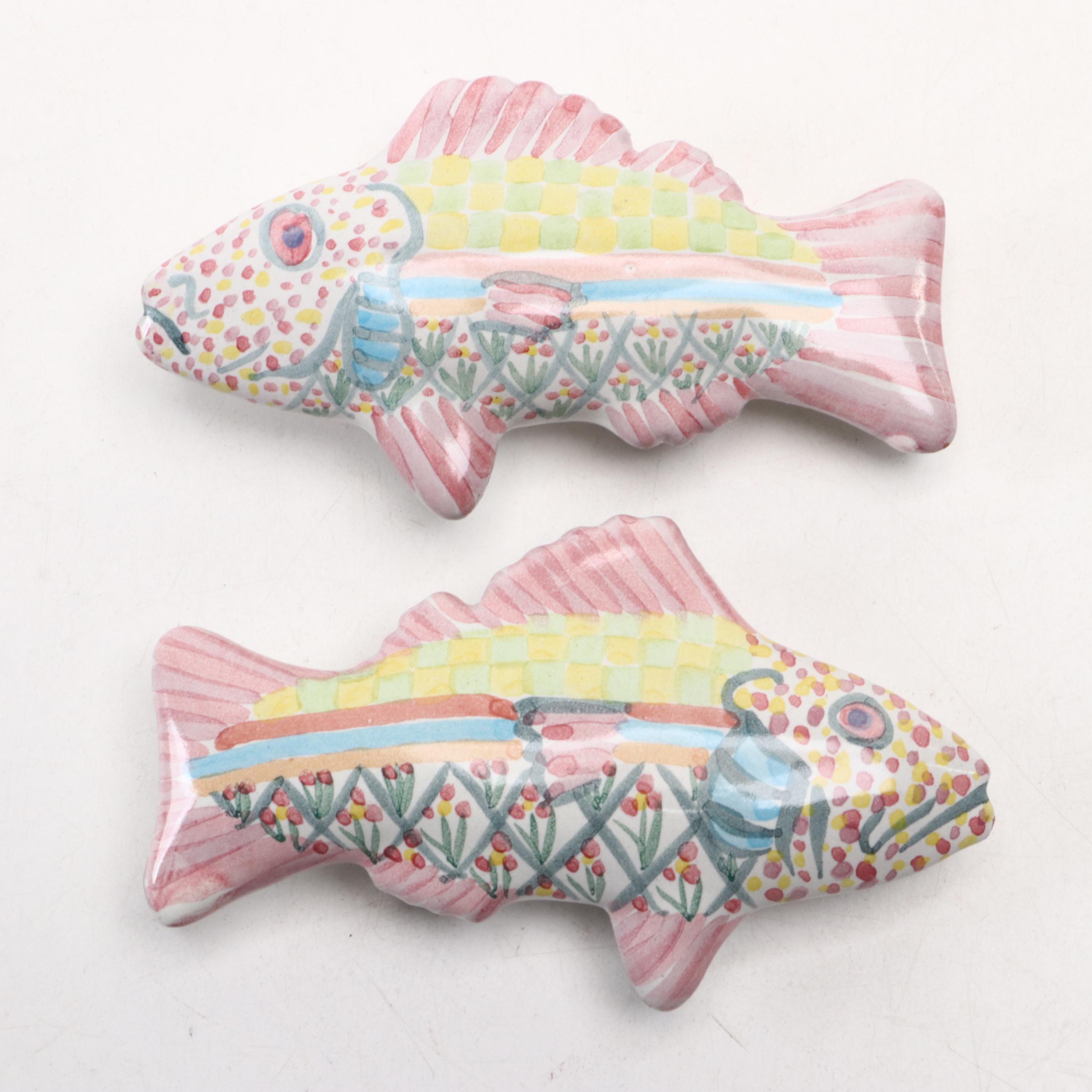 MacKenzie-Childs Hand-Painted Figural Fish and More Ceramic Cabinet Knobs