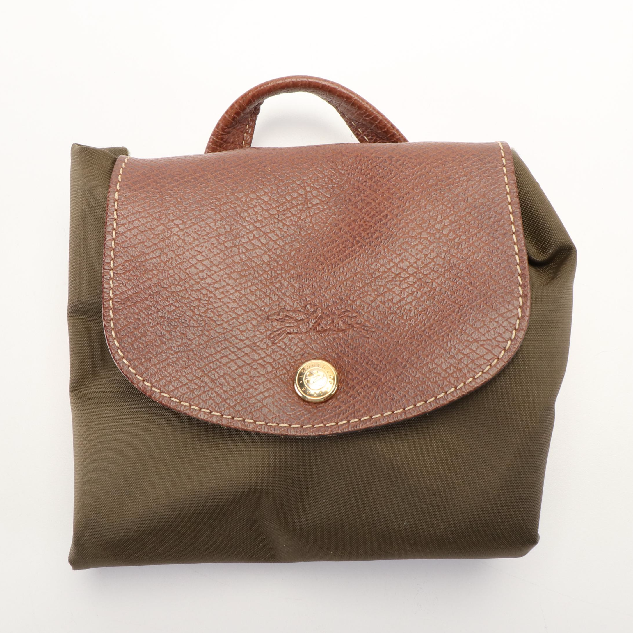 Longchamp  Le Pliage Khaki Green Nylon Fold-able Backpack