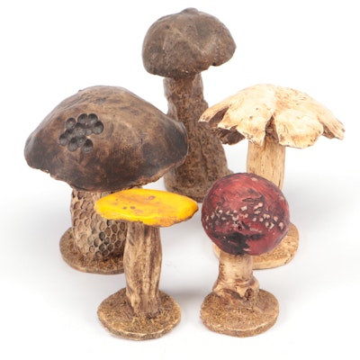 Cast Resin Mushroom Figurines