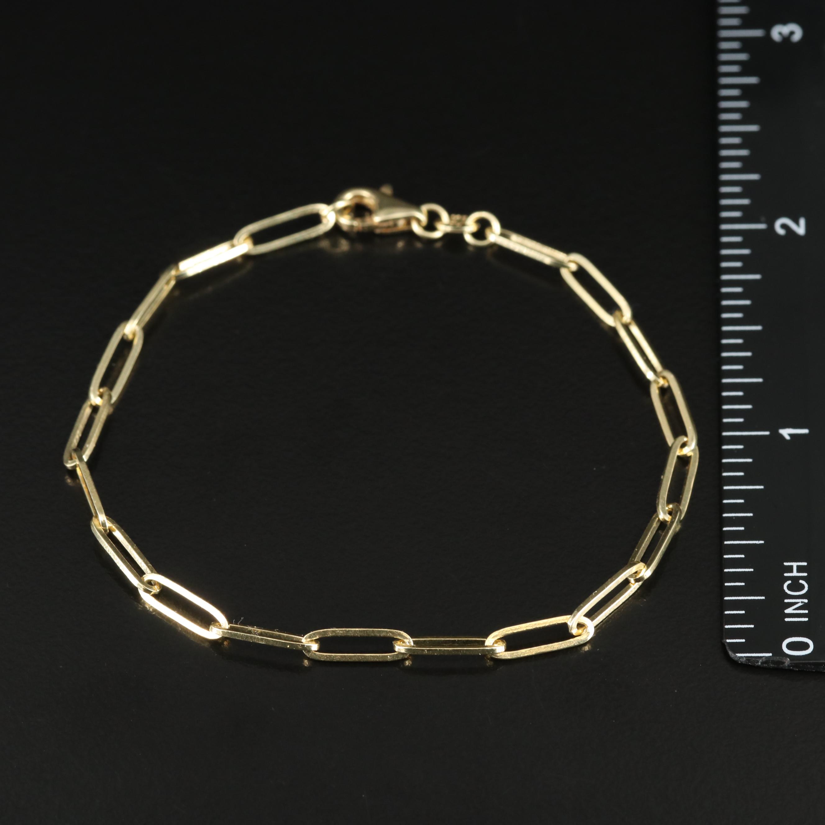 14K Paper Clip Chain Bracelet