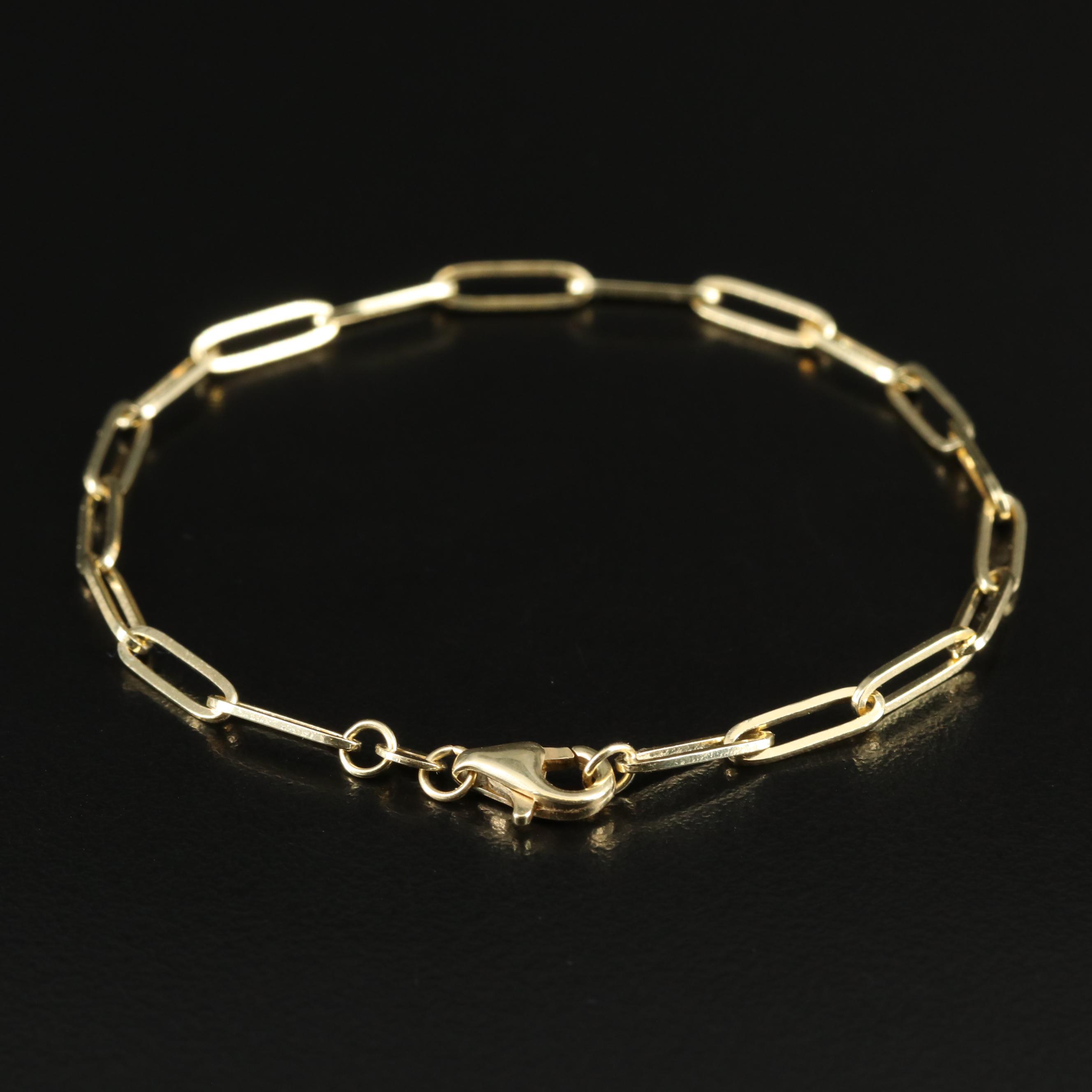 14K Paper Clip Chain Bracelet