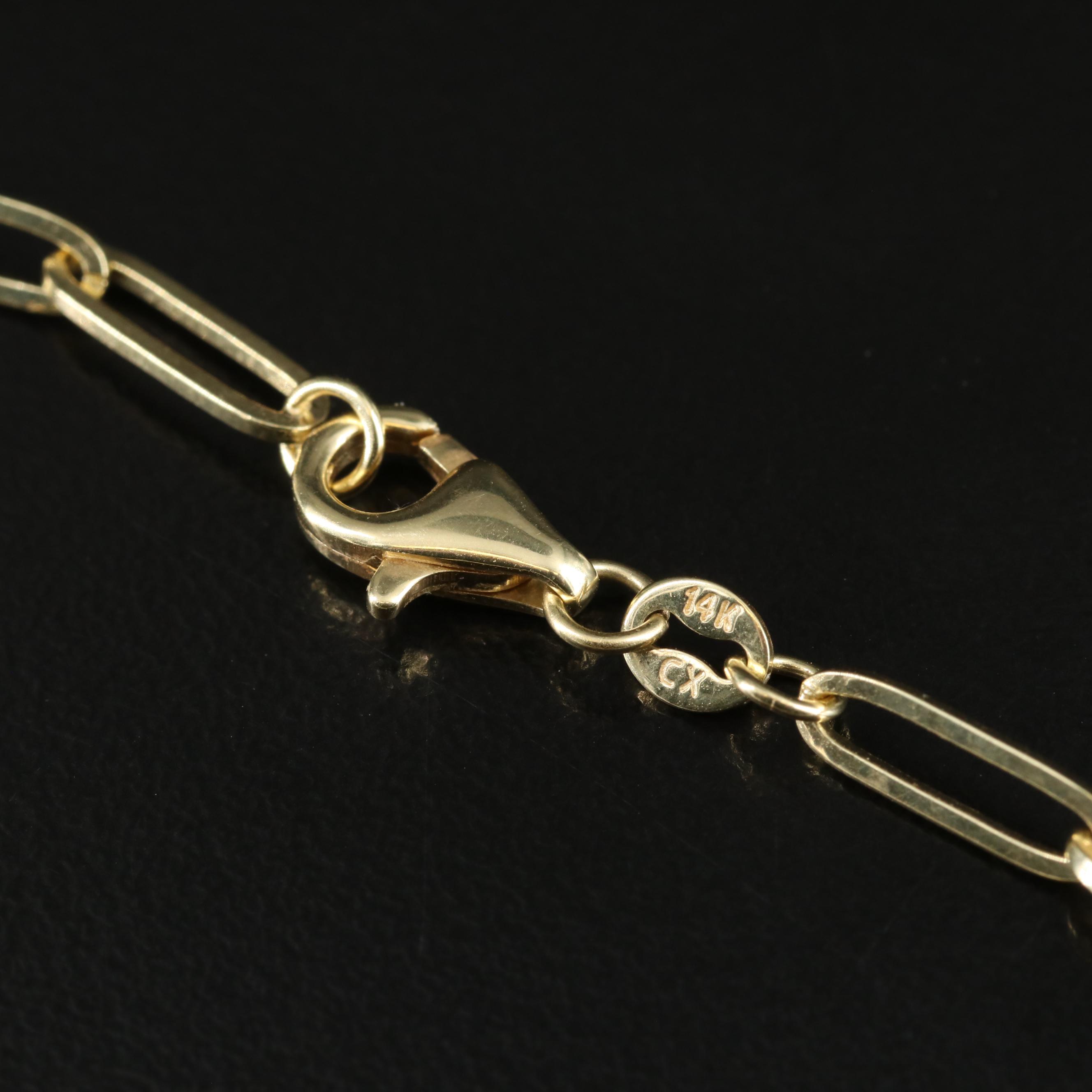 14K Paper Clip Chain Bracelet