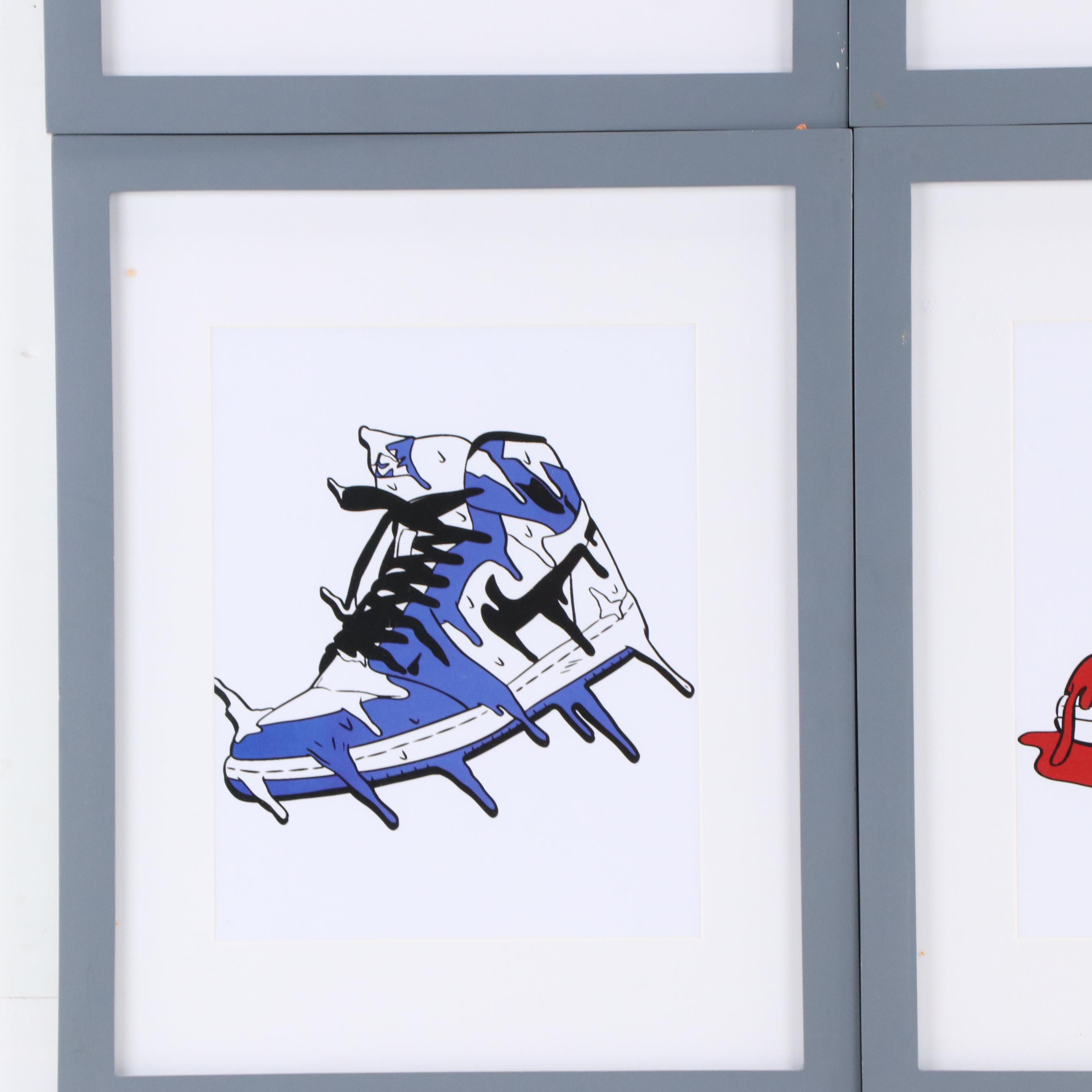 Pop Art Offset Lithographs of Melting Nike Air Jordans