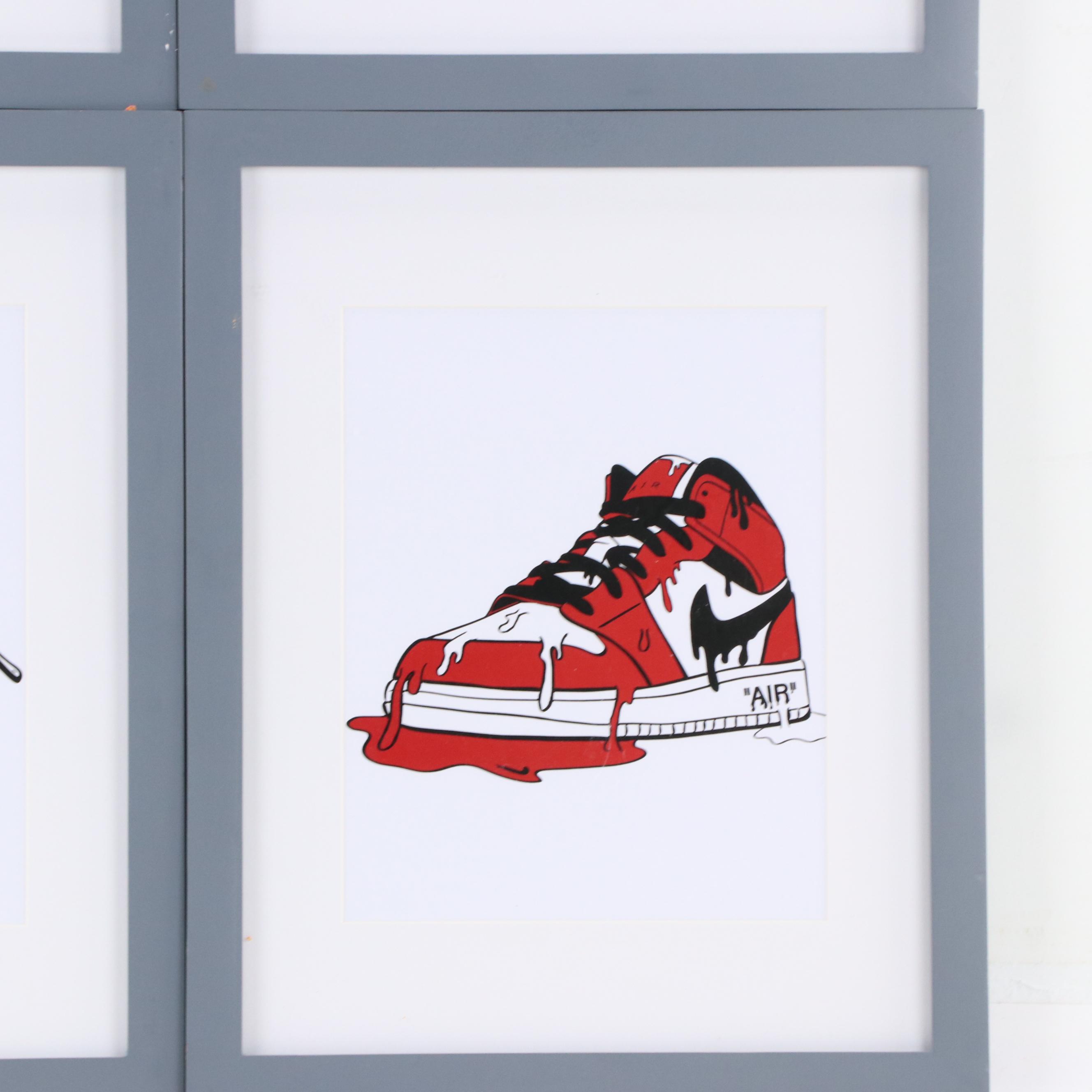 Pop Art Offset Lithographs of Melting Nike Air Jordans