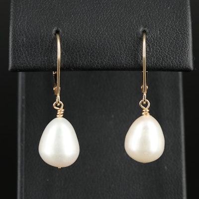 14K Pearl Drop Earrings