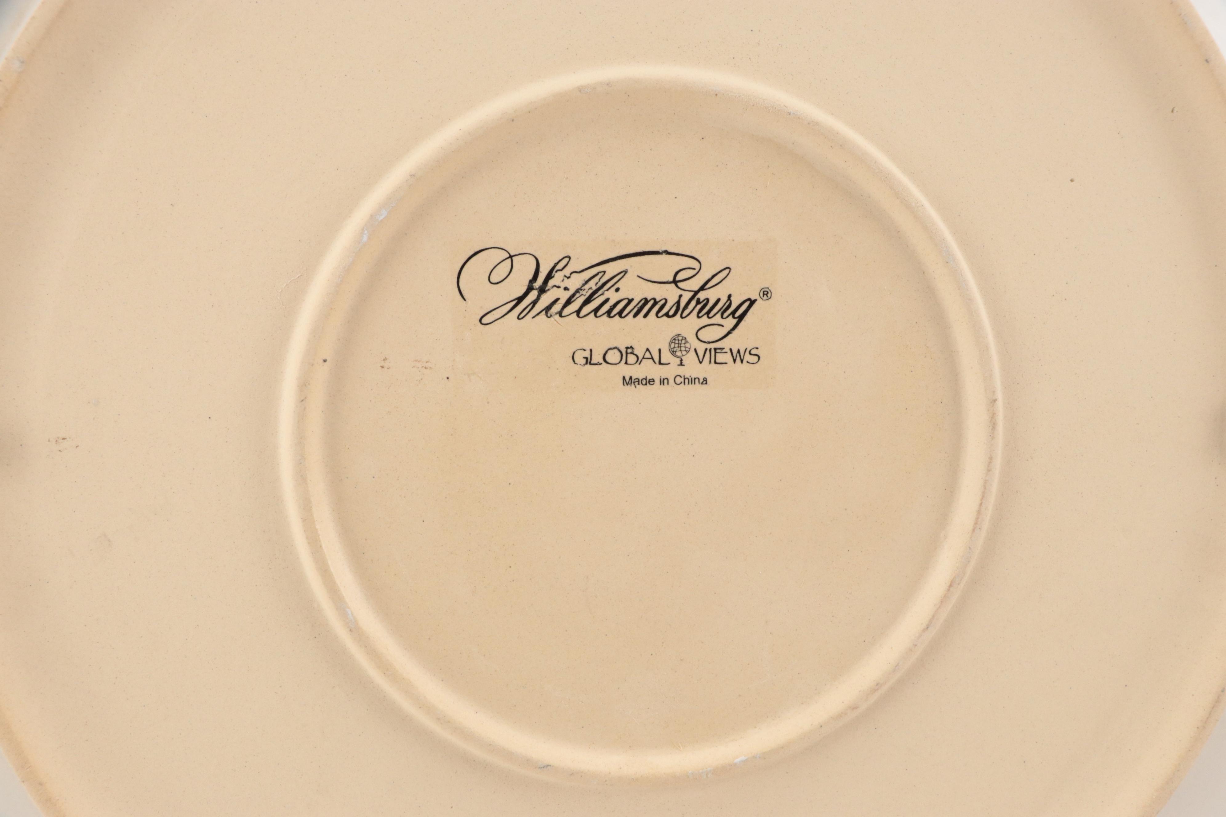 Etta B Hand Built Ceramic Bowl with Wheel Thrown Bowl and Global Views Platter