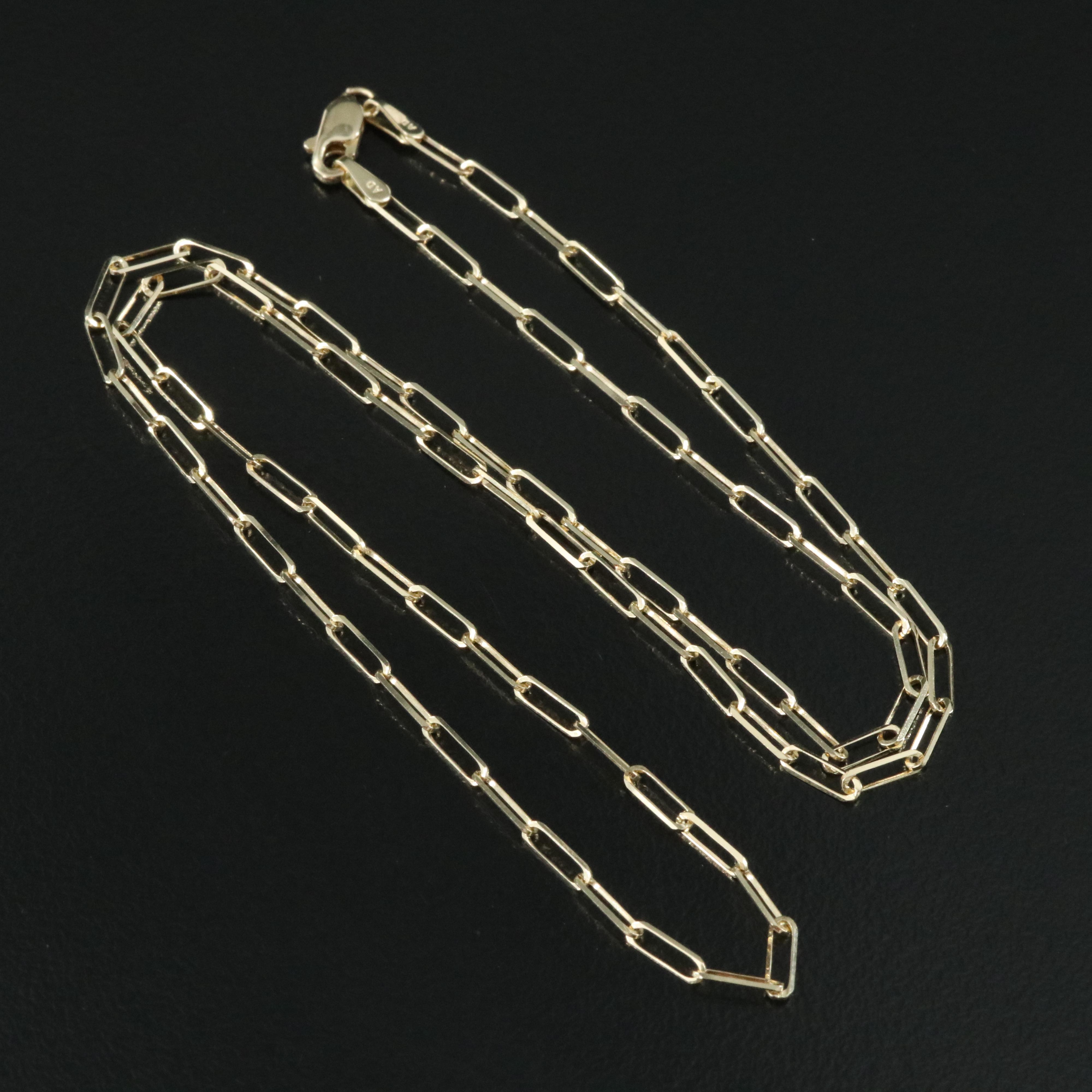 14K Paper Clip Link Necklace
