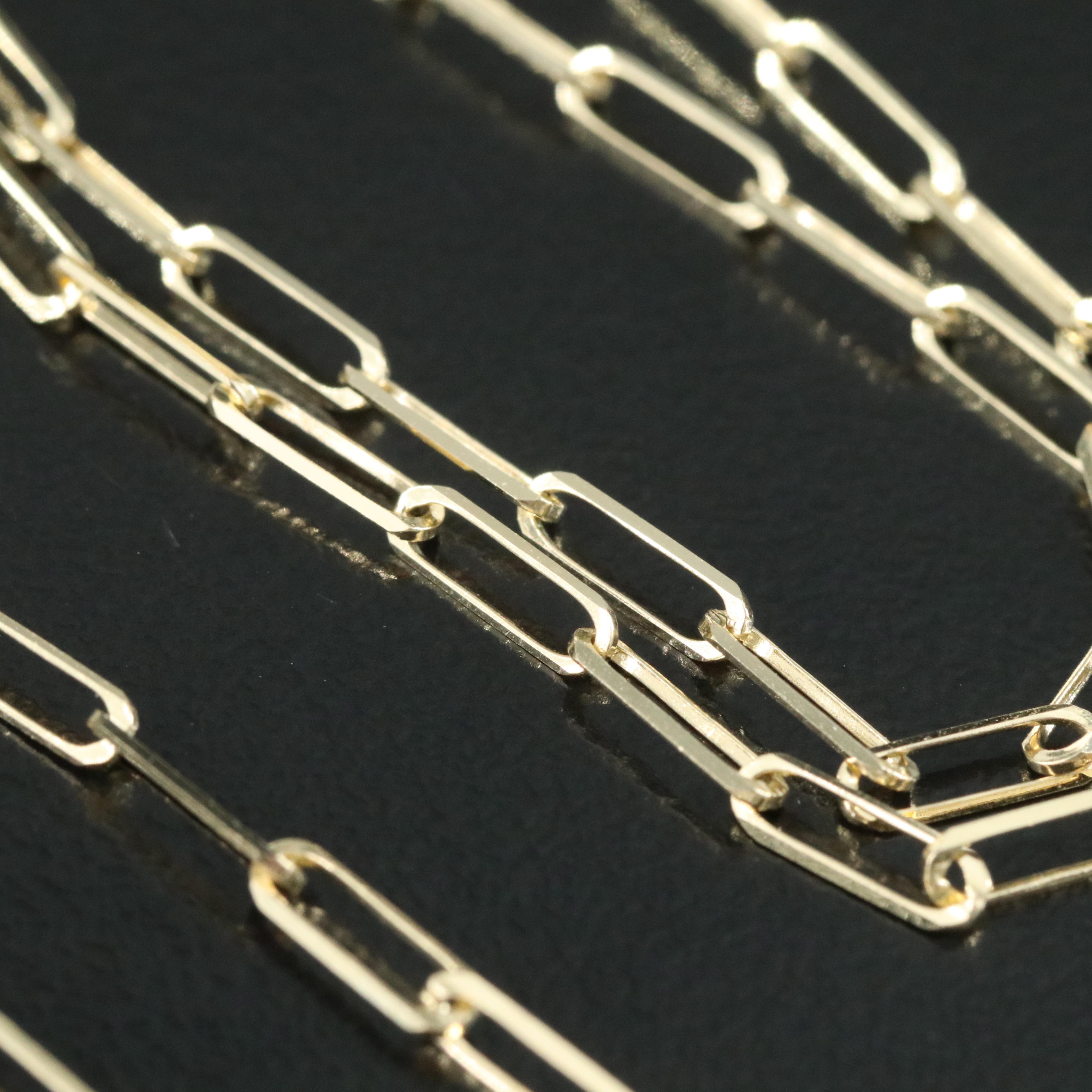 14K Paper Clip Link Necklace