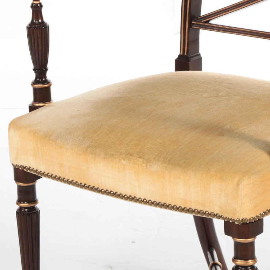 Grand Ledge Chair Company Regency Style Mahogany and ParcelGilt