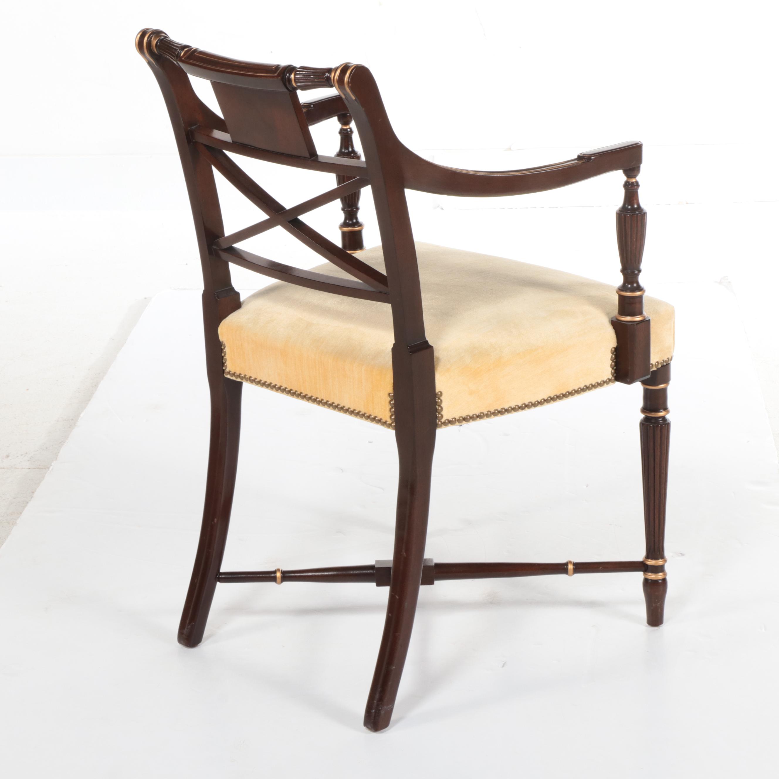 Grand Ledge Chair Company Regency Style Mahogany and Parcel-Gilt Armchair