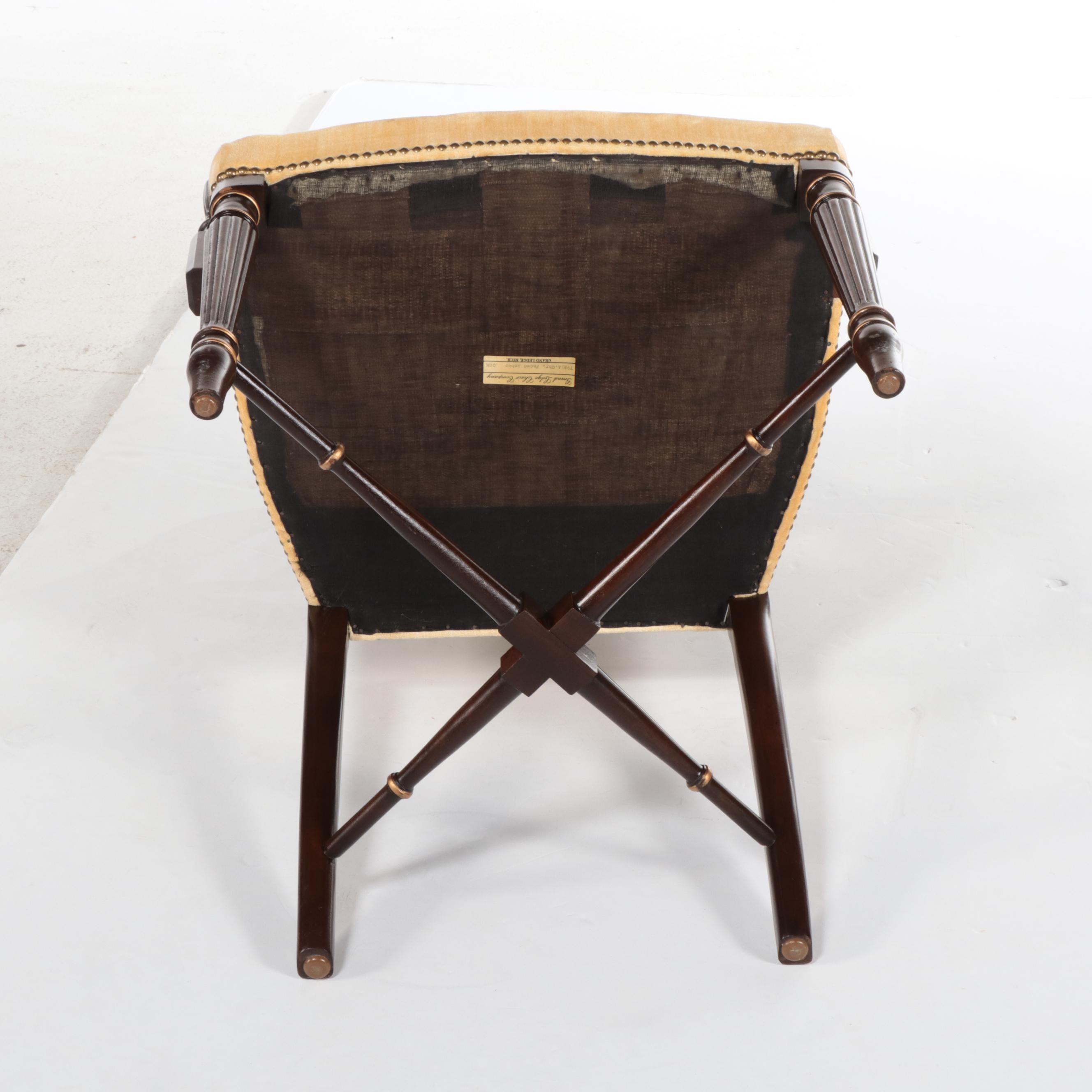 Grand Ledge Chair Company Regency Style Mahogany and Parcel-Gilt Armchair