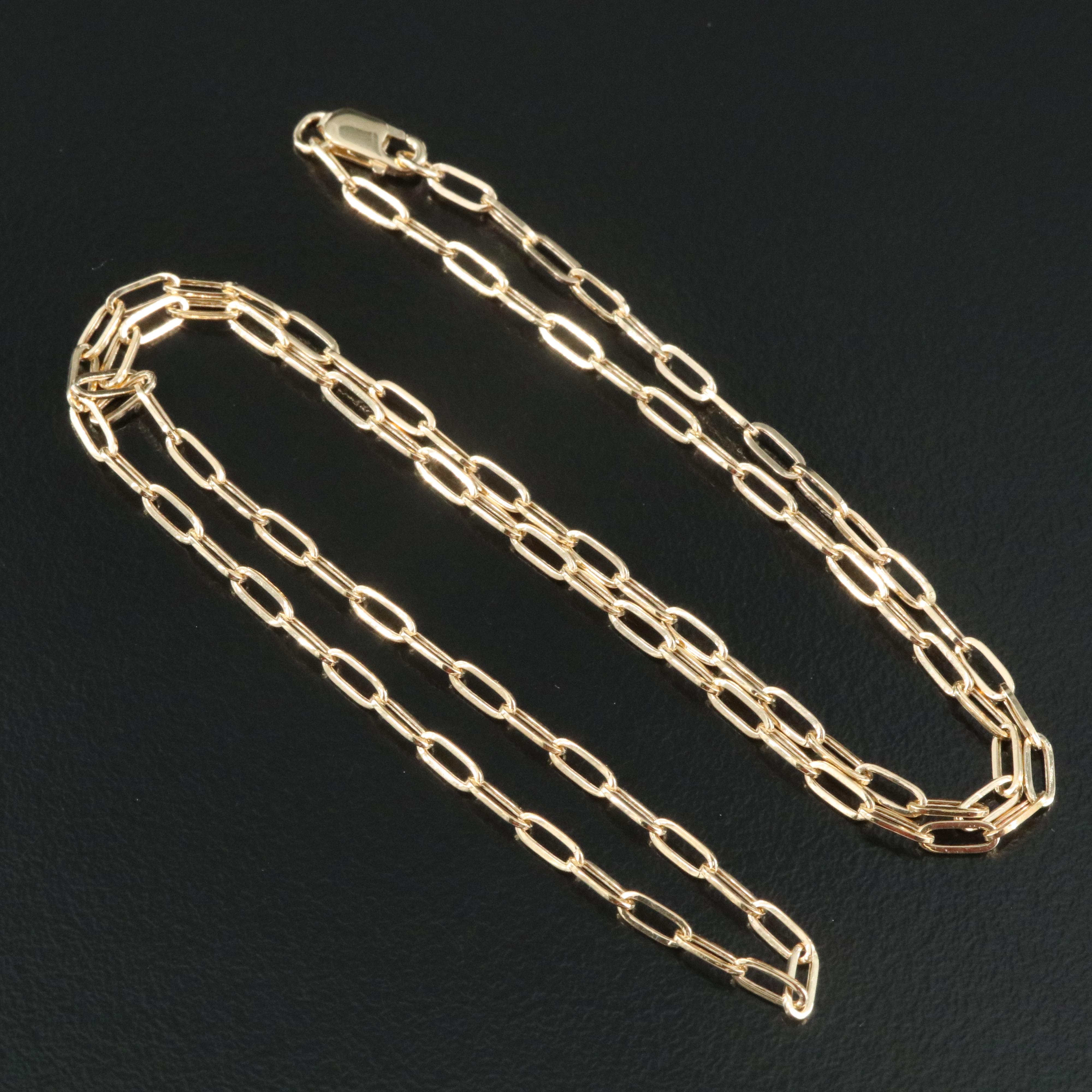 14K Paper Clip Link Necklace