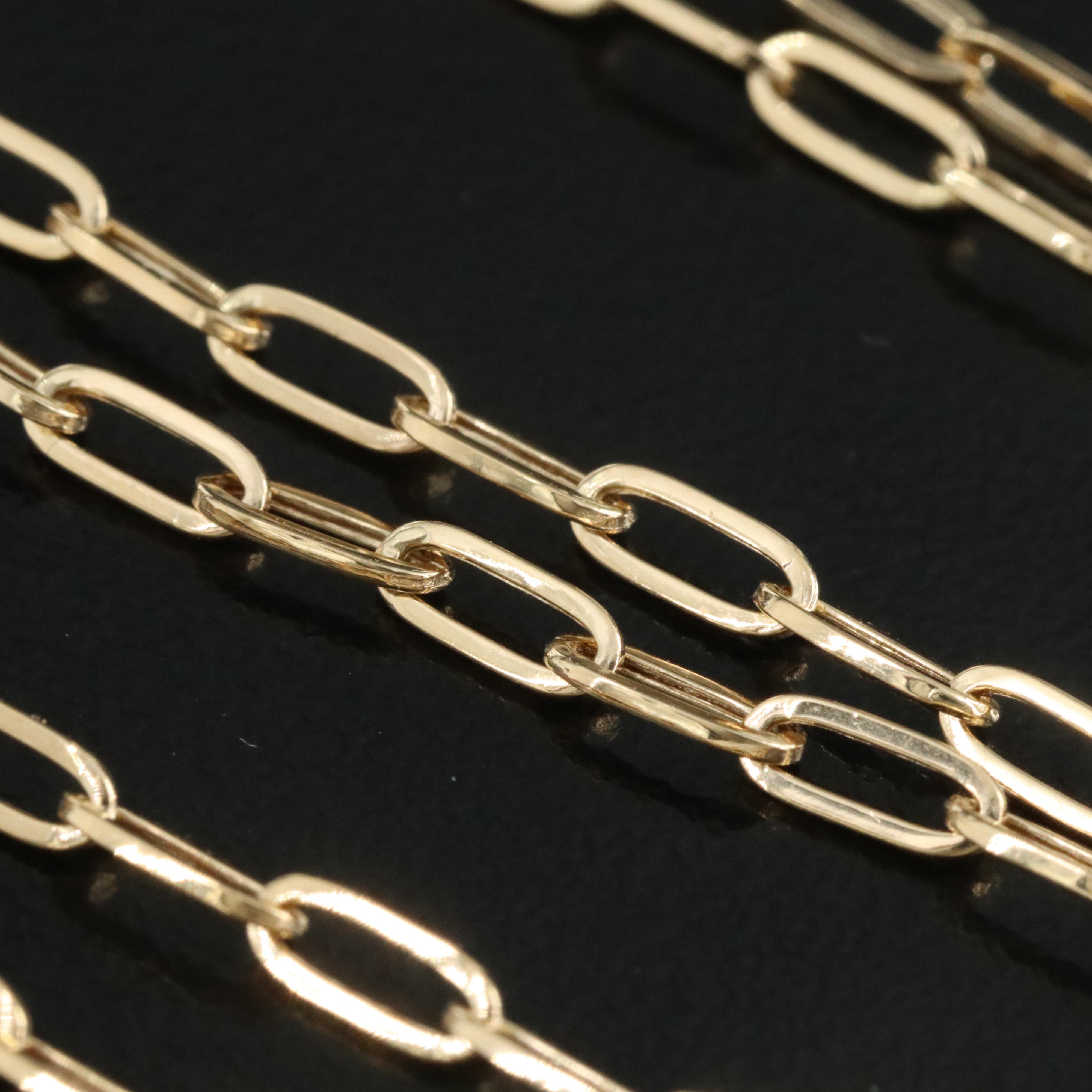 14K Paper Clip Link Necklace