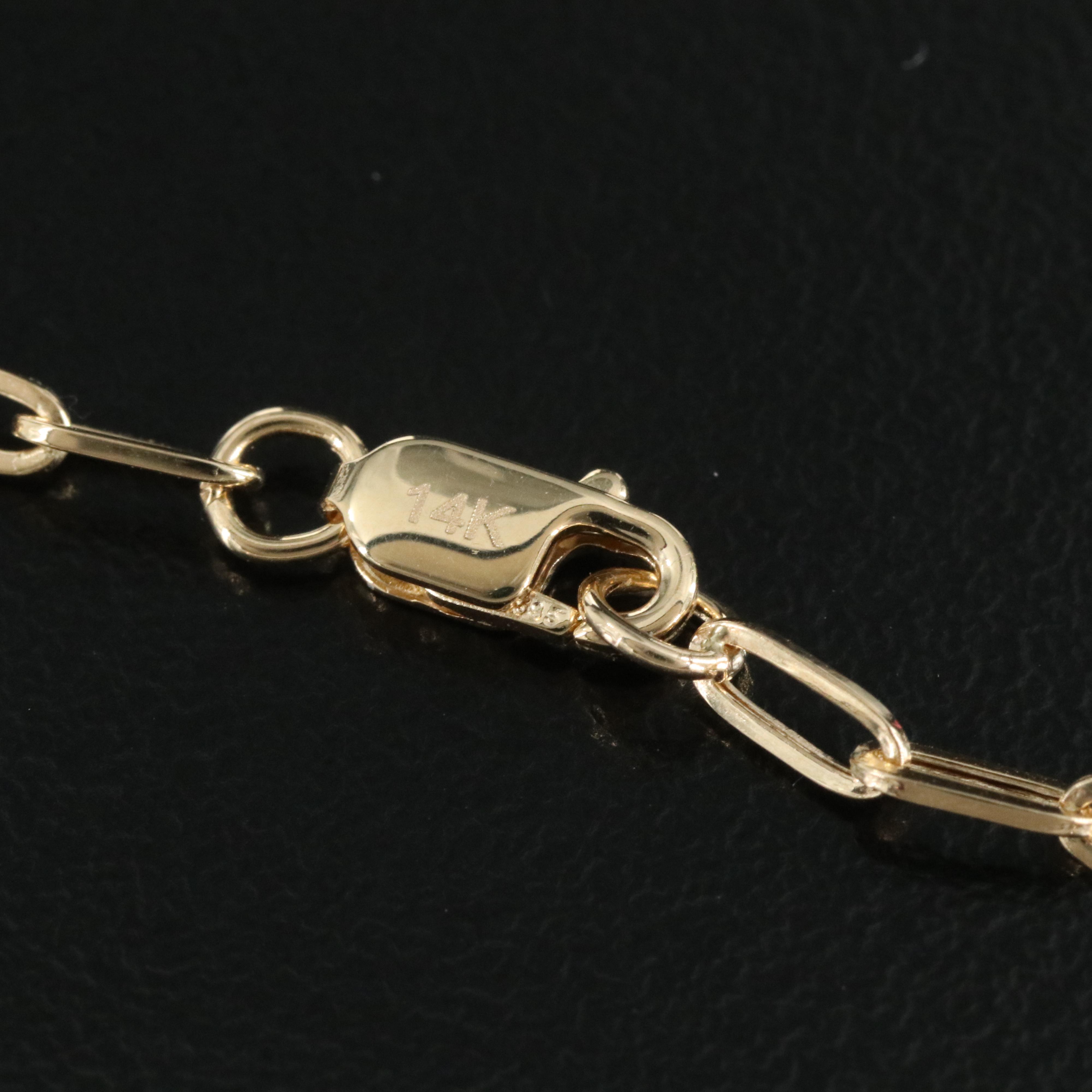 14K Paper Clip Link Necklace