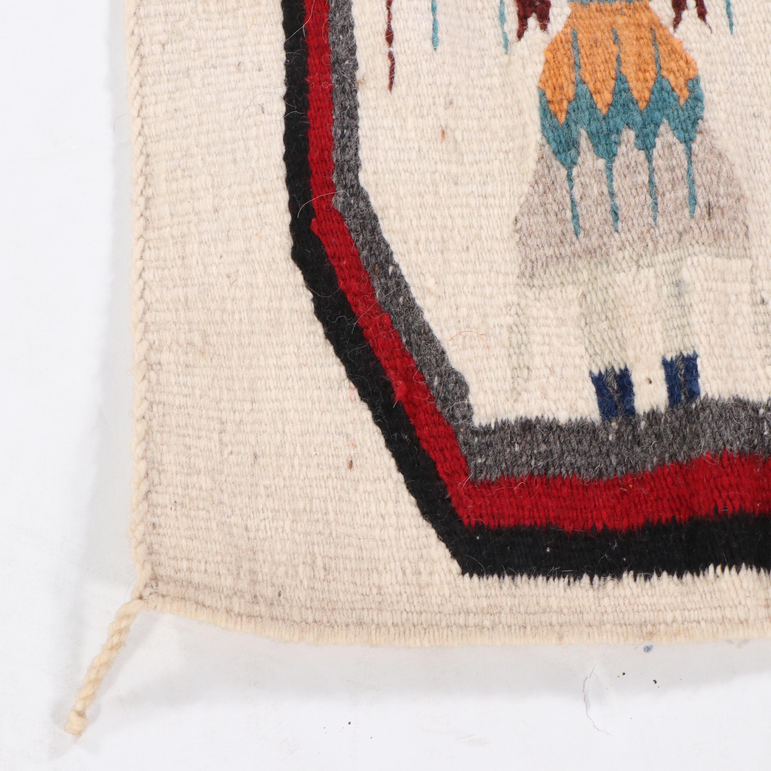 2' x 3' Handwoven Chichimeca Navajo Style Yei Female Dancers Rug