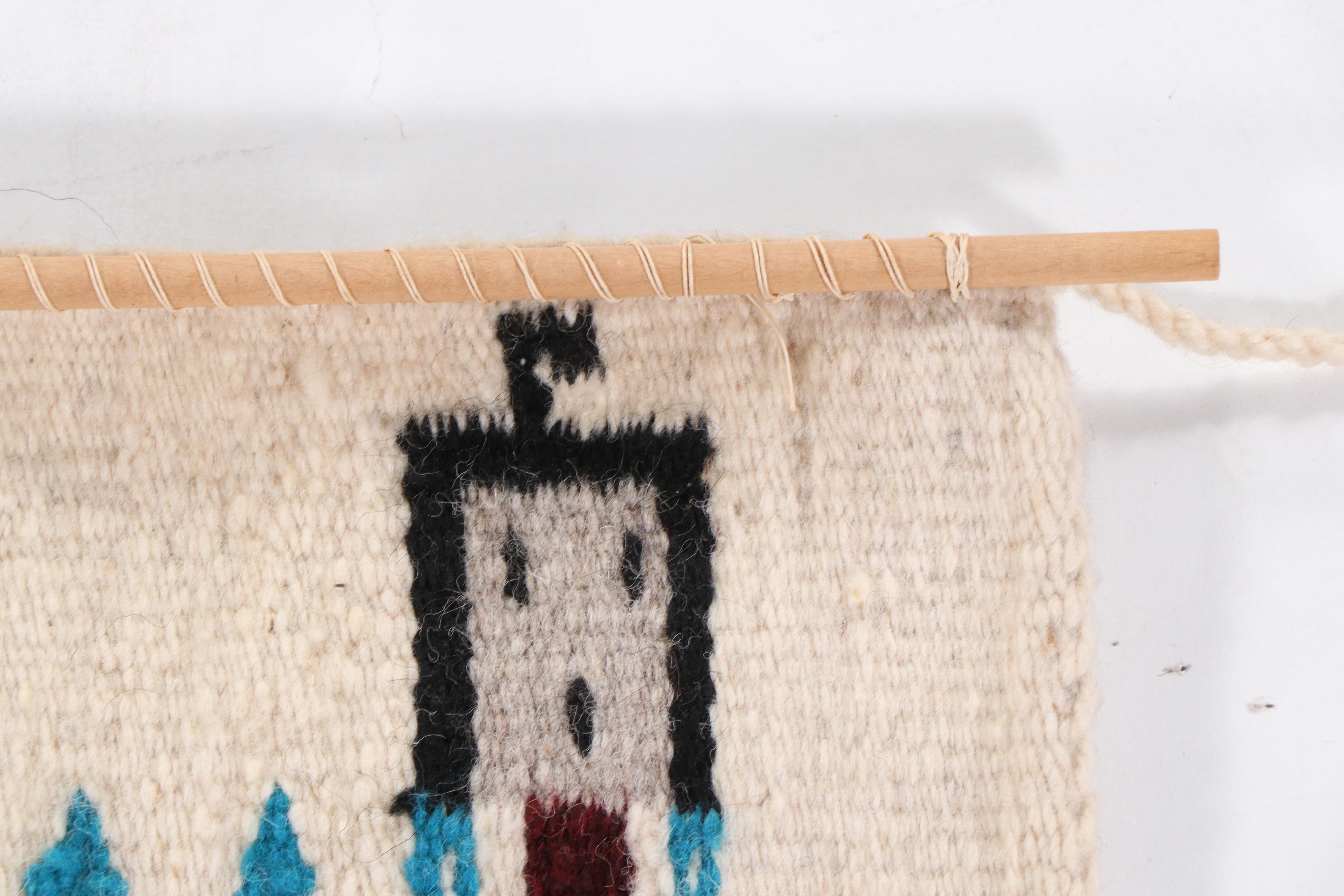 2' x 3' Handwoven Chichimeca Navajo Style Yei Female Dancers Rug