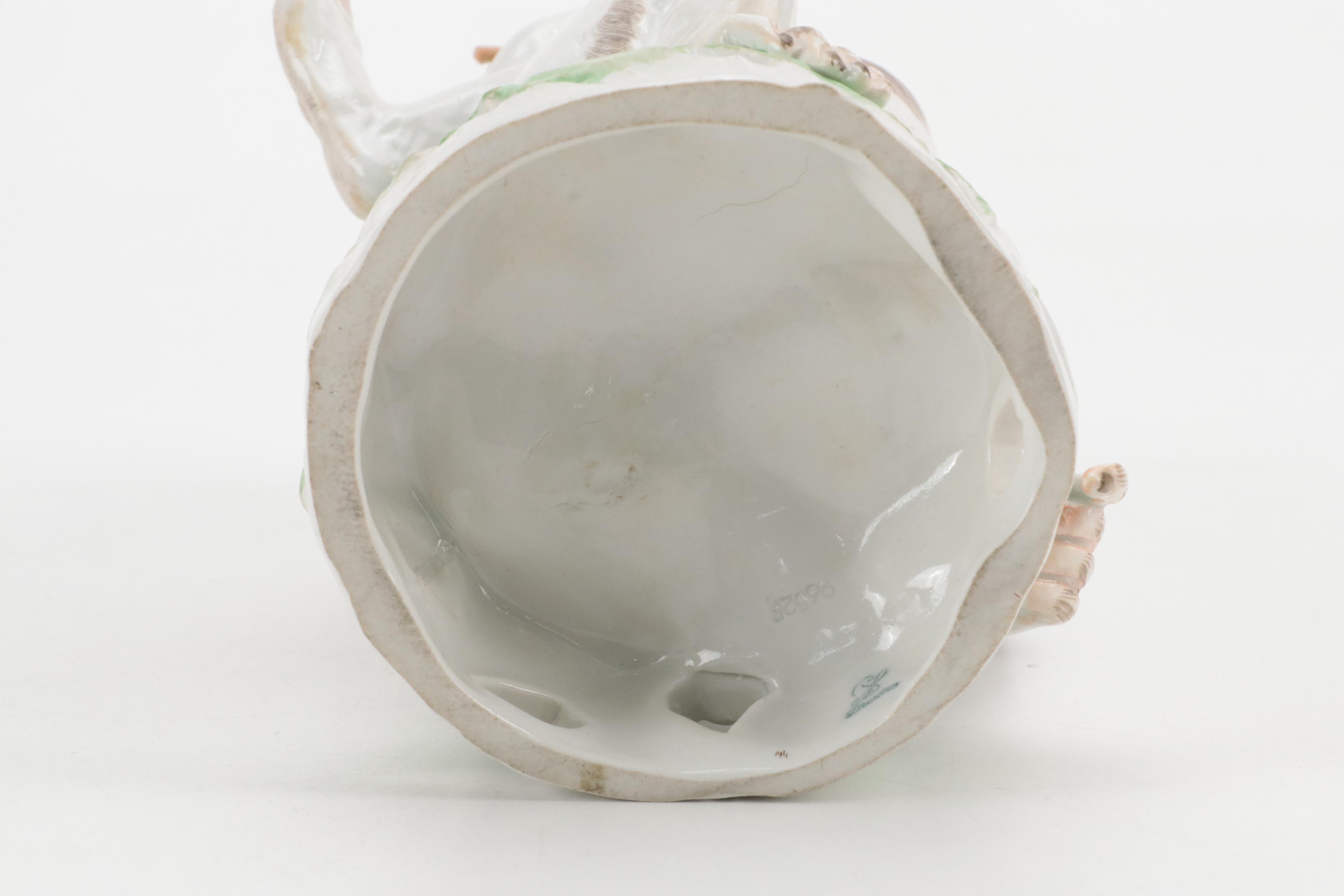 Carl Thieme for Dresden Porcelain Smoking Monkey Figurine