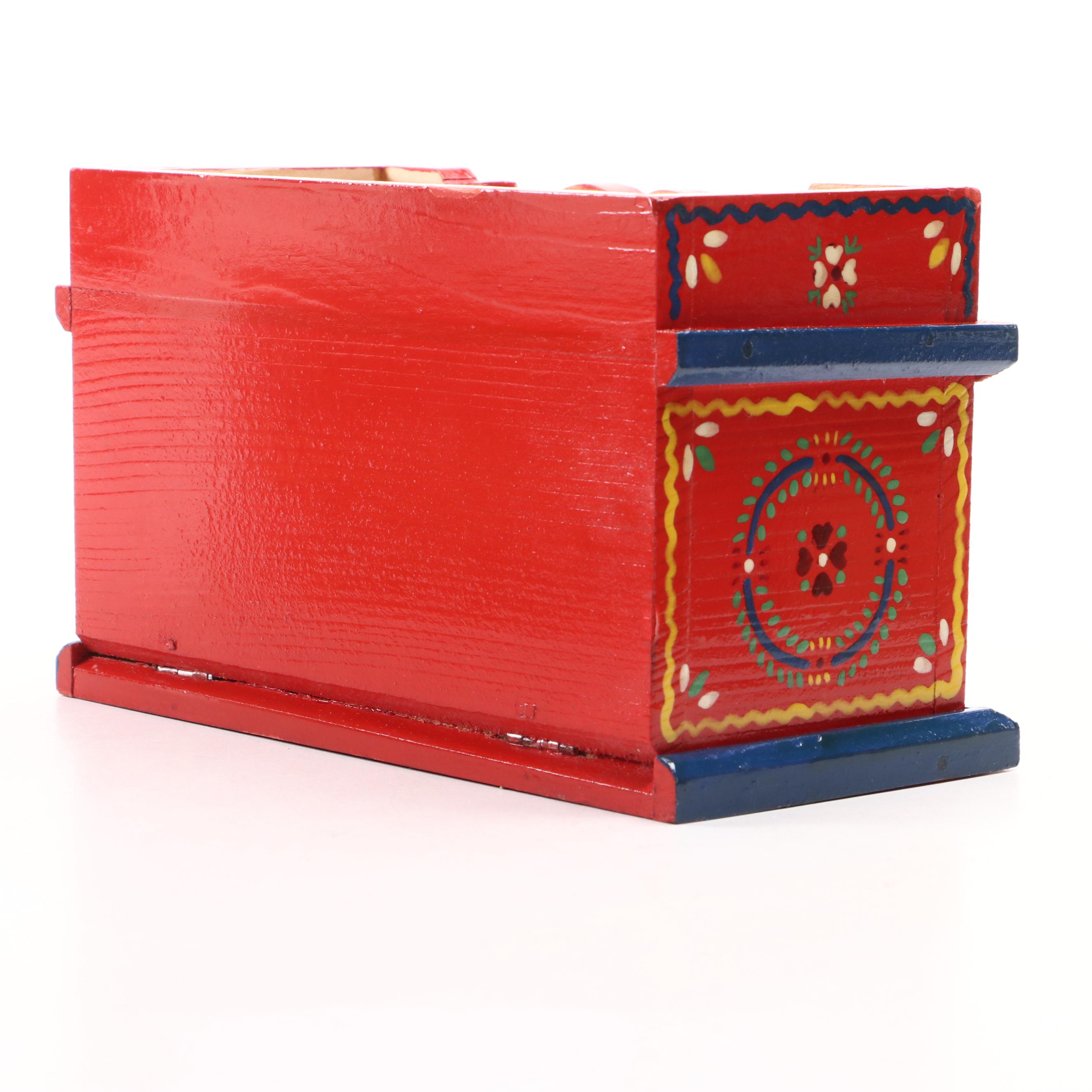 Hand-Painted Wood Boxes with Hearty Shape Wood Jewelry Box and More