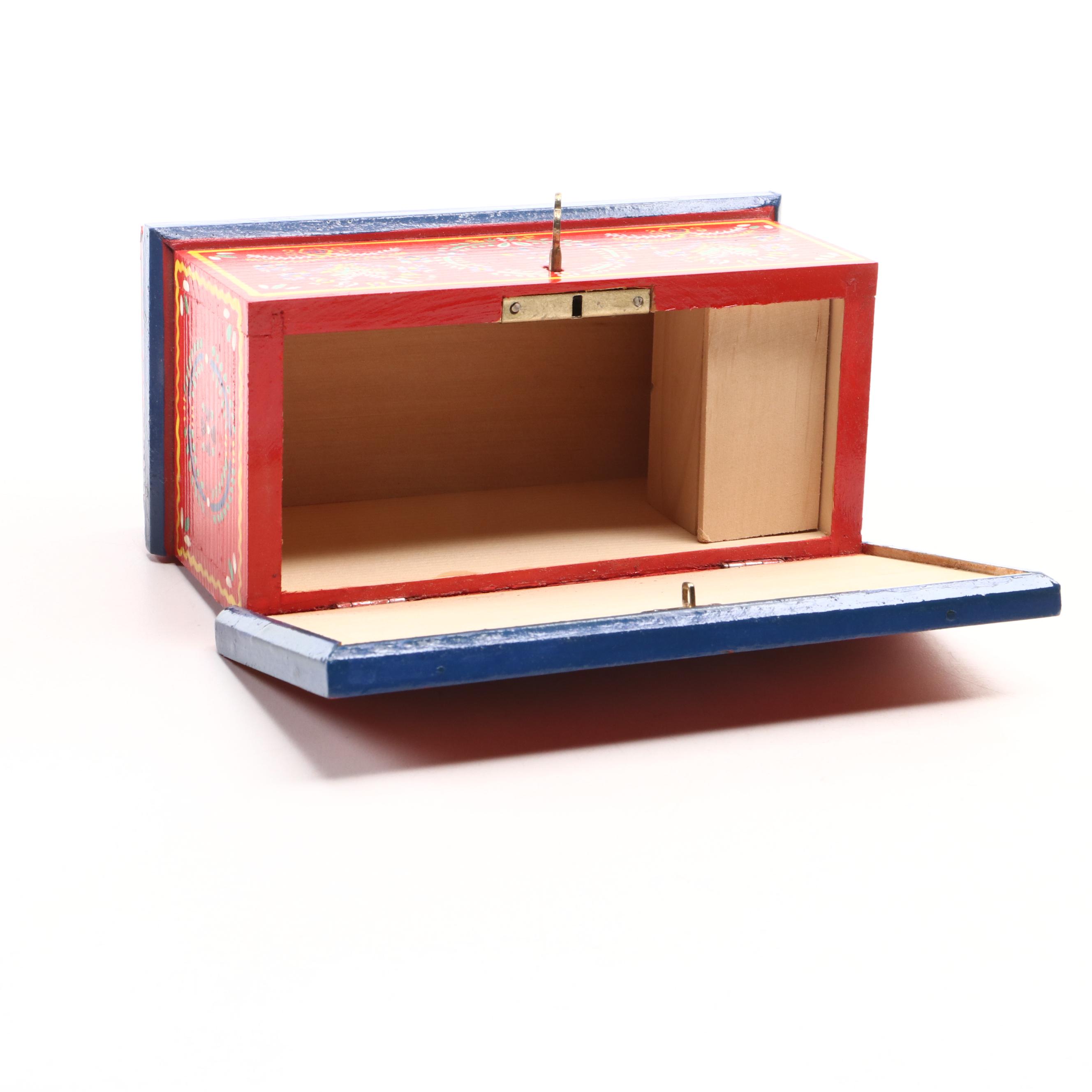 Hand-Painted Wood Boxes with Hearty Shape Wood Jewelry Box and More