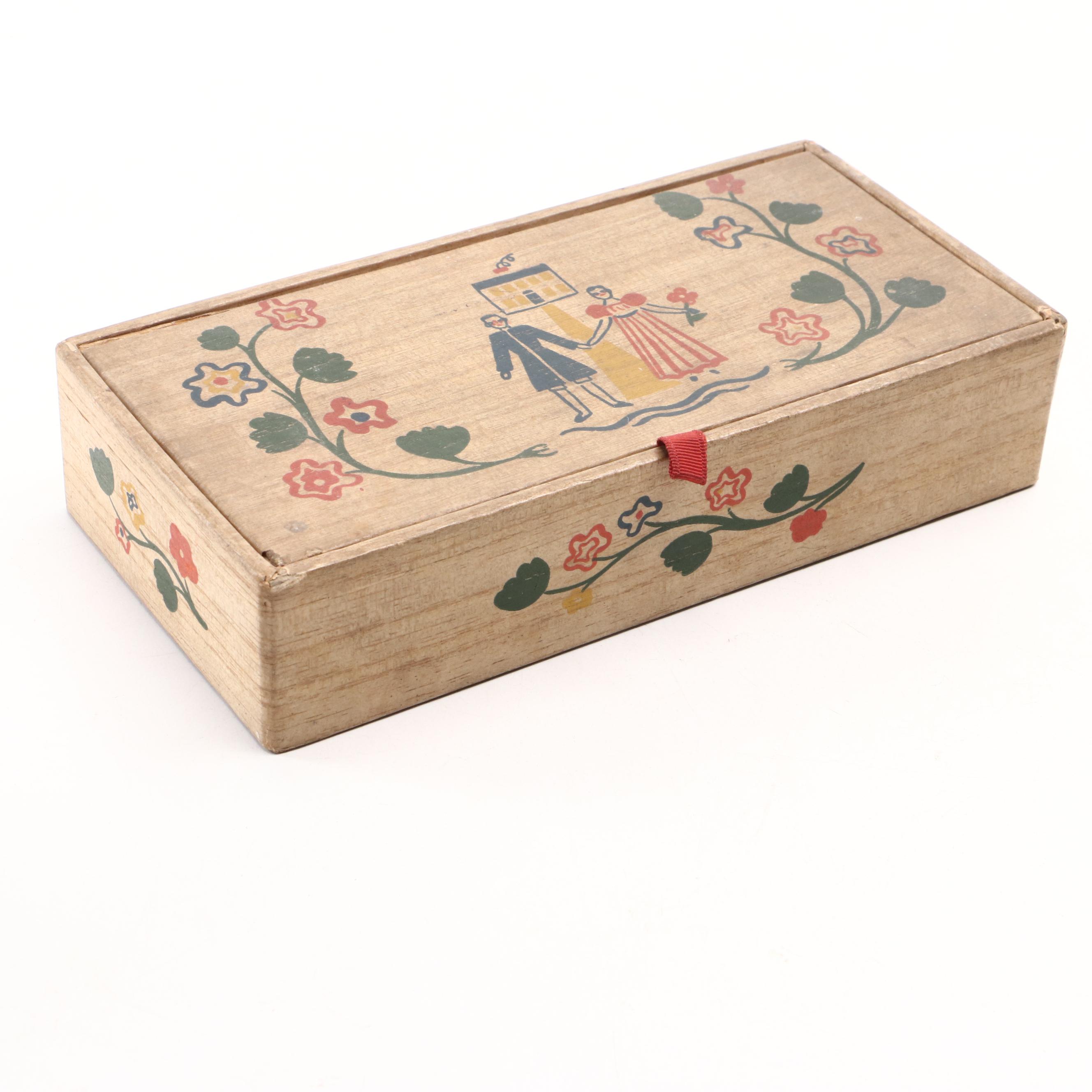 Hand-Painted Wood Boxes with Hearty Shape Wood Jewelry Box and More