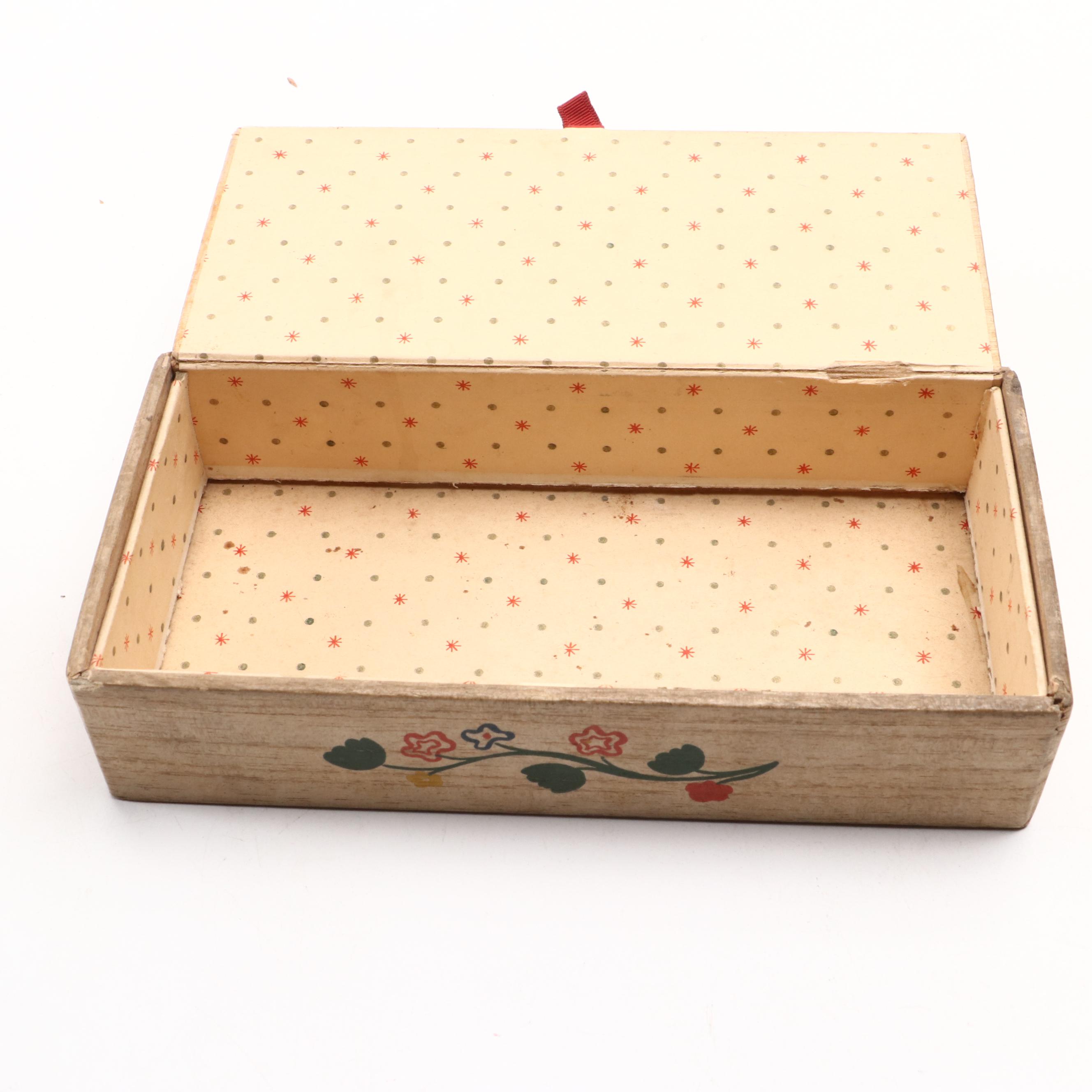 Hand-Painted Wood Boxes with Hearty Shape Wood Jewelry Box and More