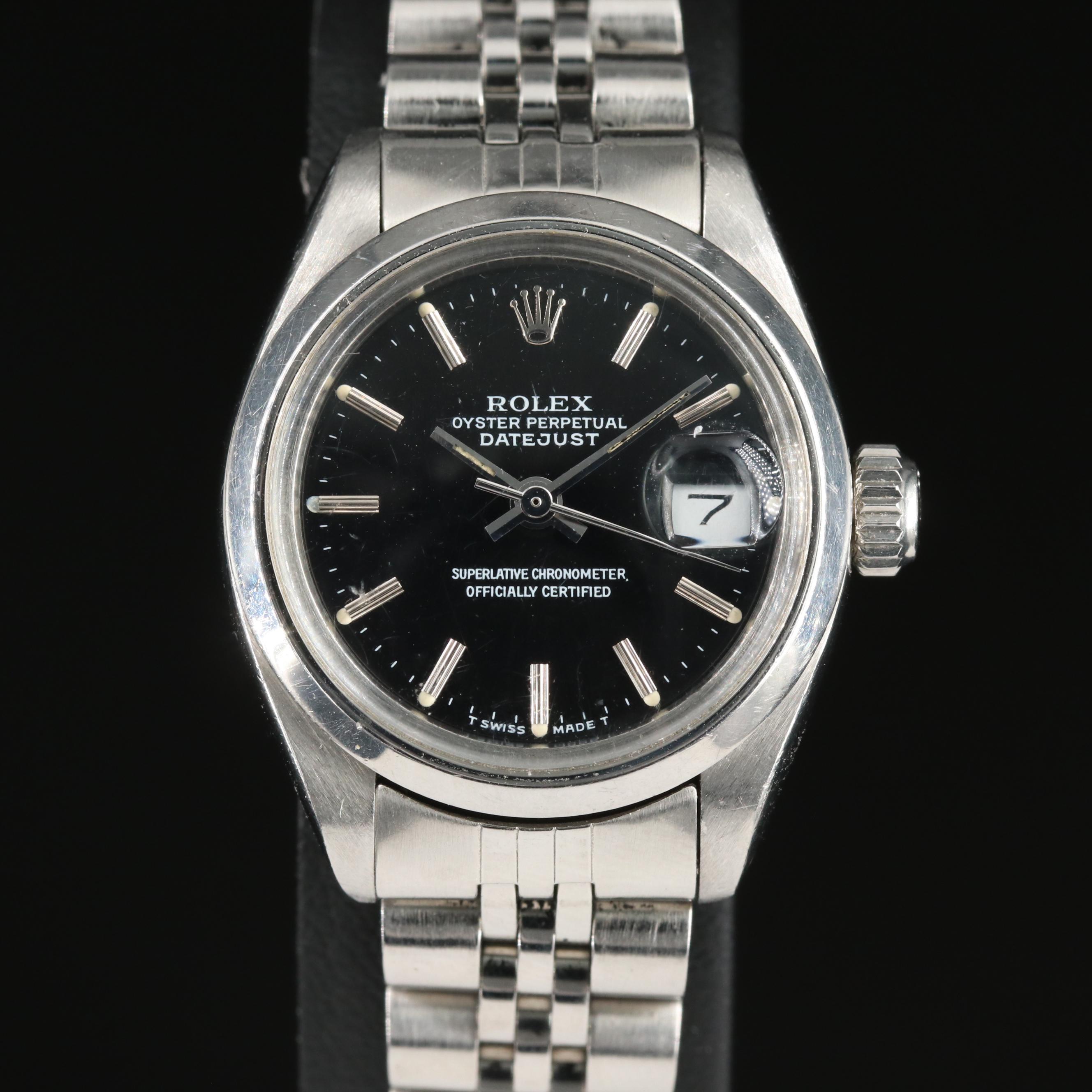1981 Rolex Oyster Perpetual Black Dial Datejust Watch