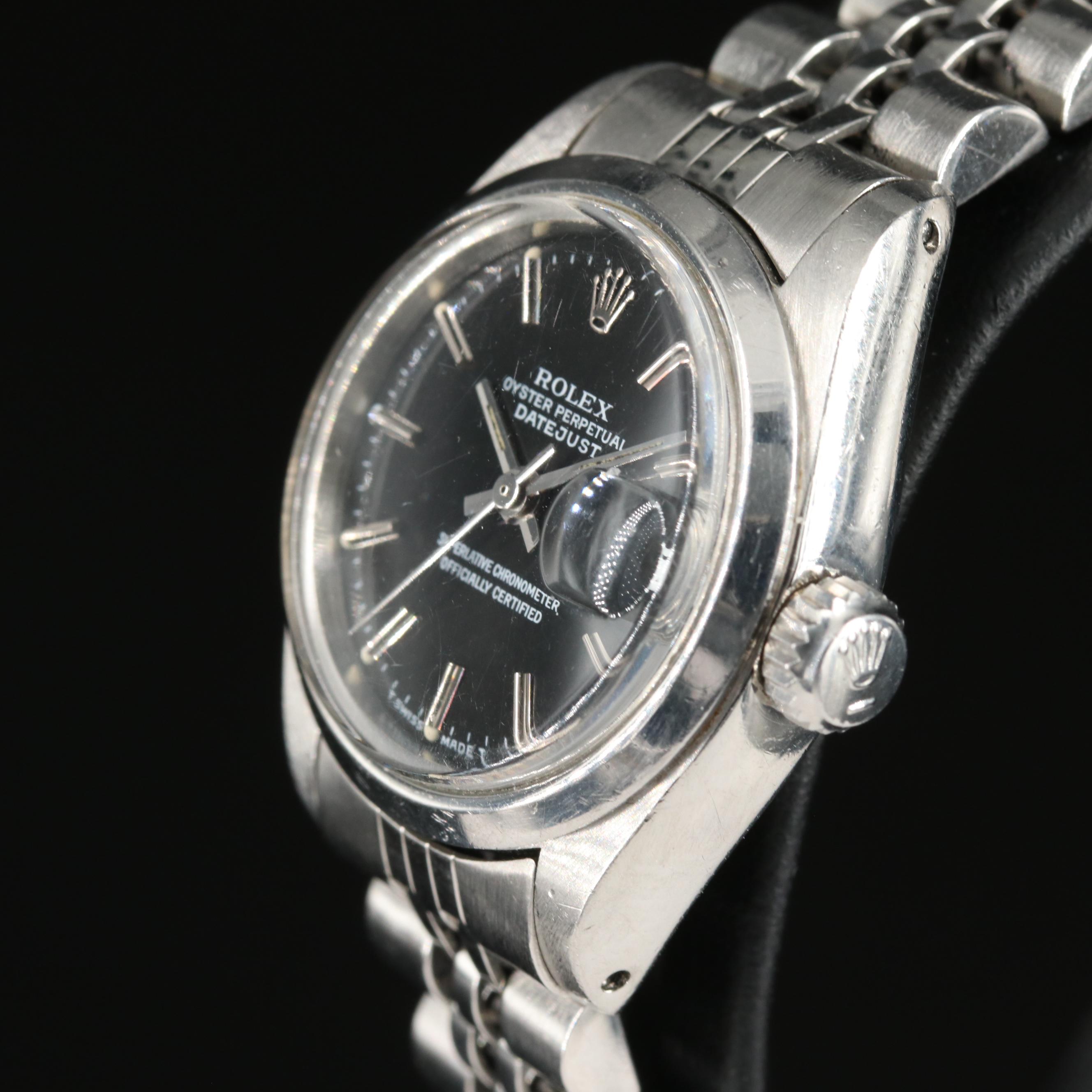 1981 Rolex Oyster Perpetual Black Dial Datejust Watch
