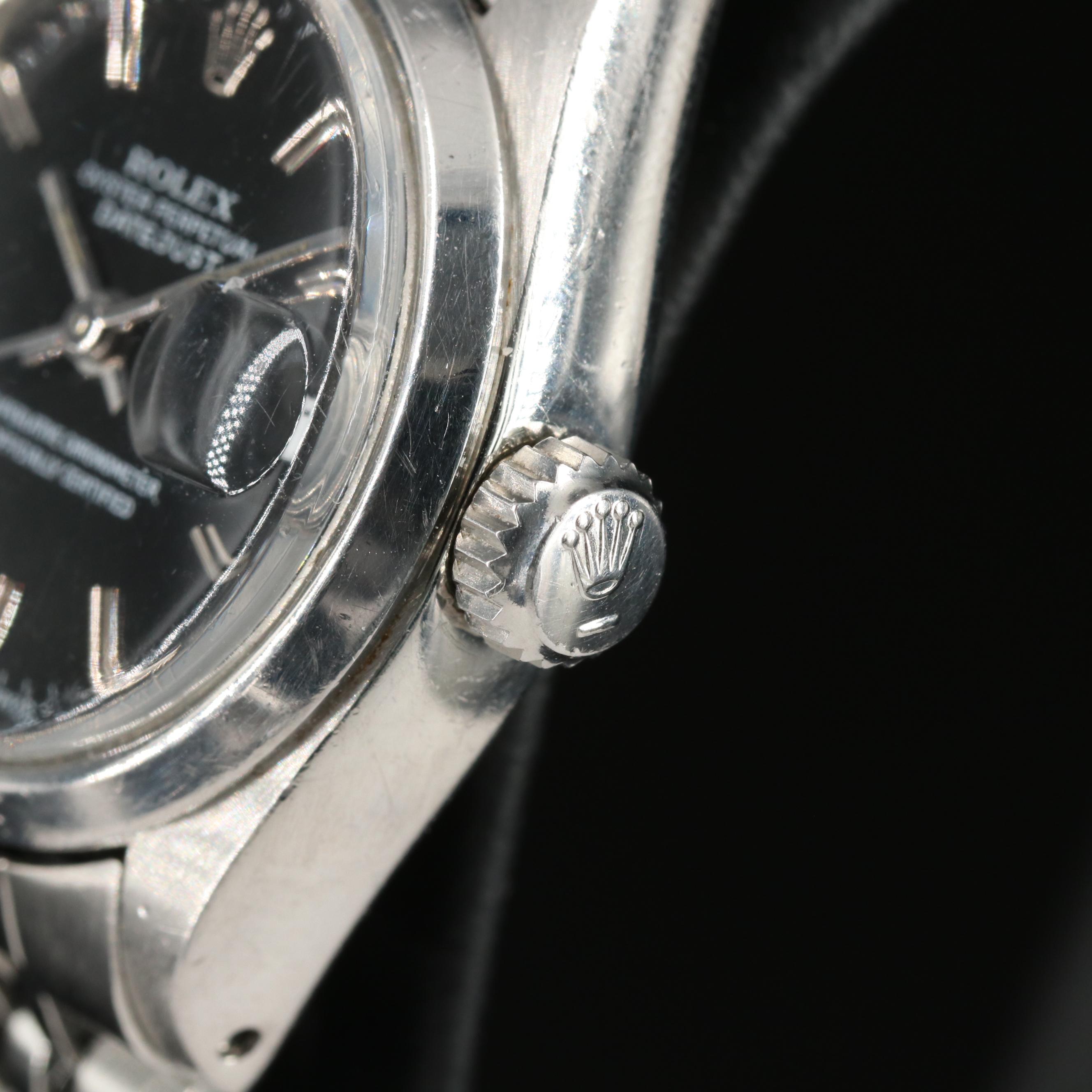 1981 Rolex Oyster Perpetual Black Dial Datejust Watch