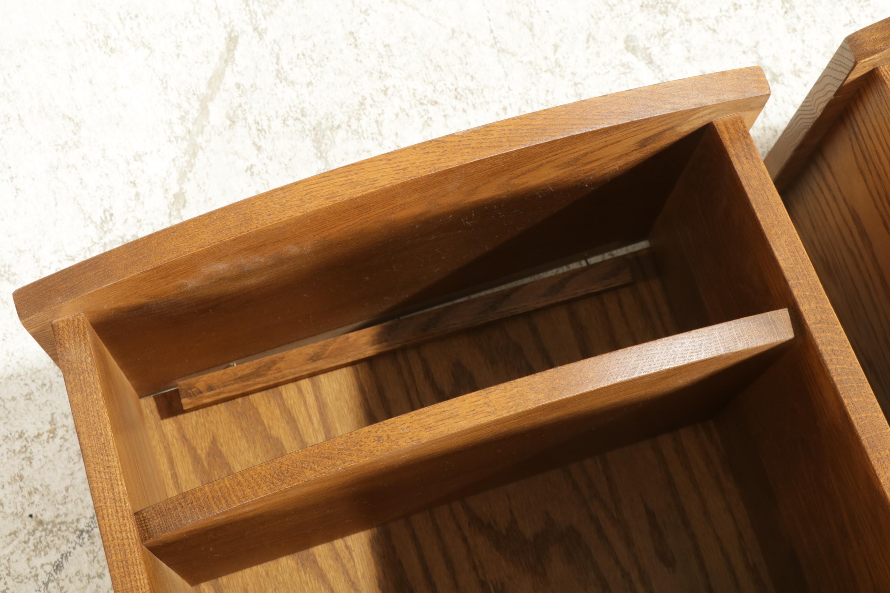 Pair of Levenger Arts & Crafts Style Oak "Reader's End Table" Bookcases