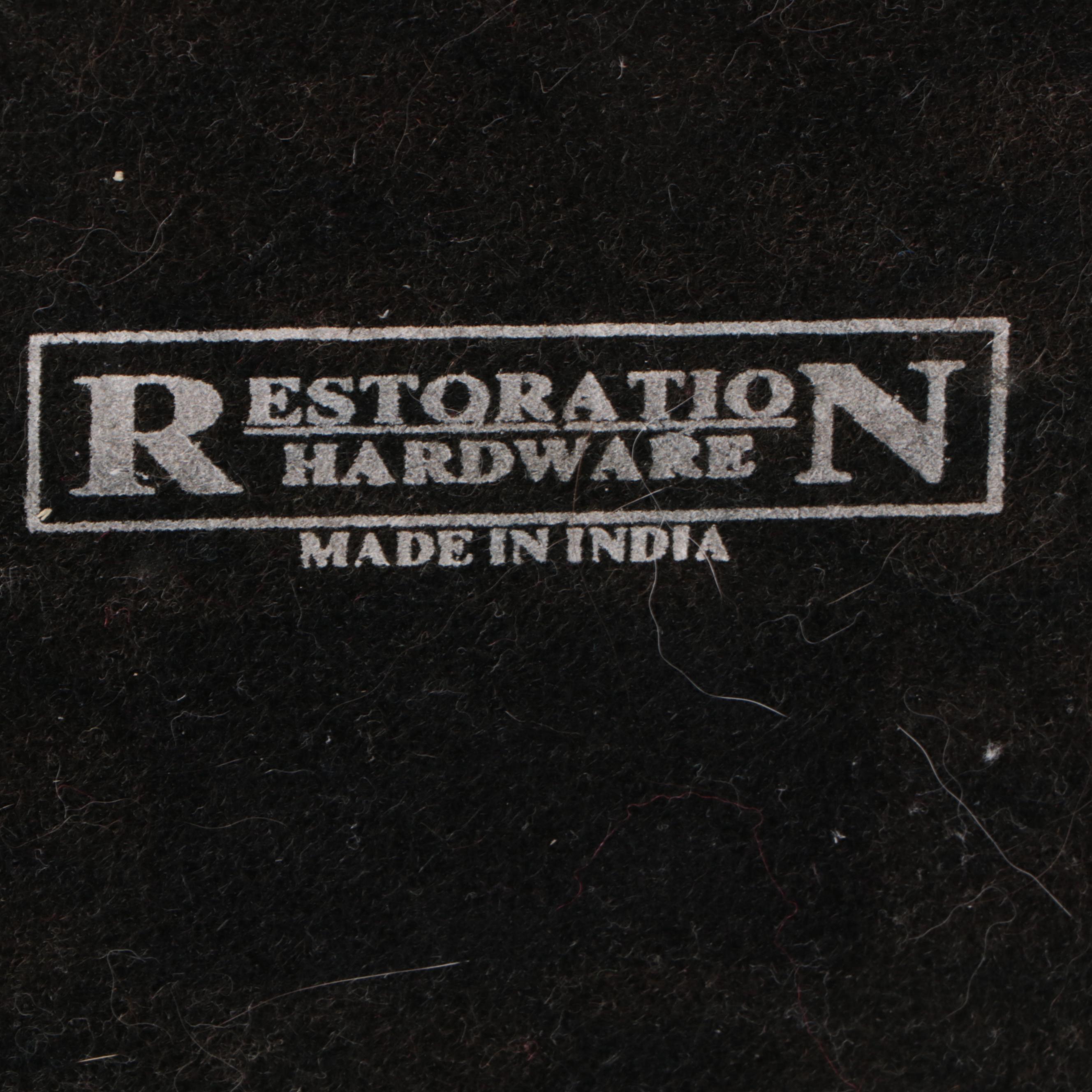 Restoration Hardware Set of Oil Rubbed Bronze and Glass Hurricanes