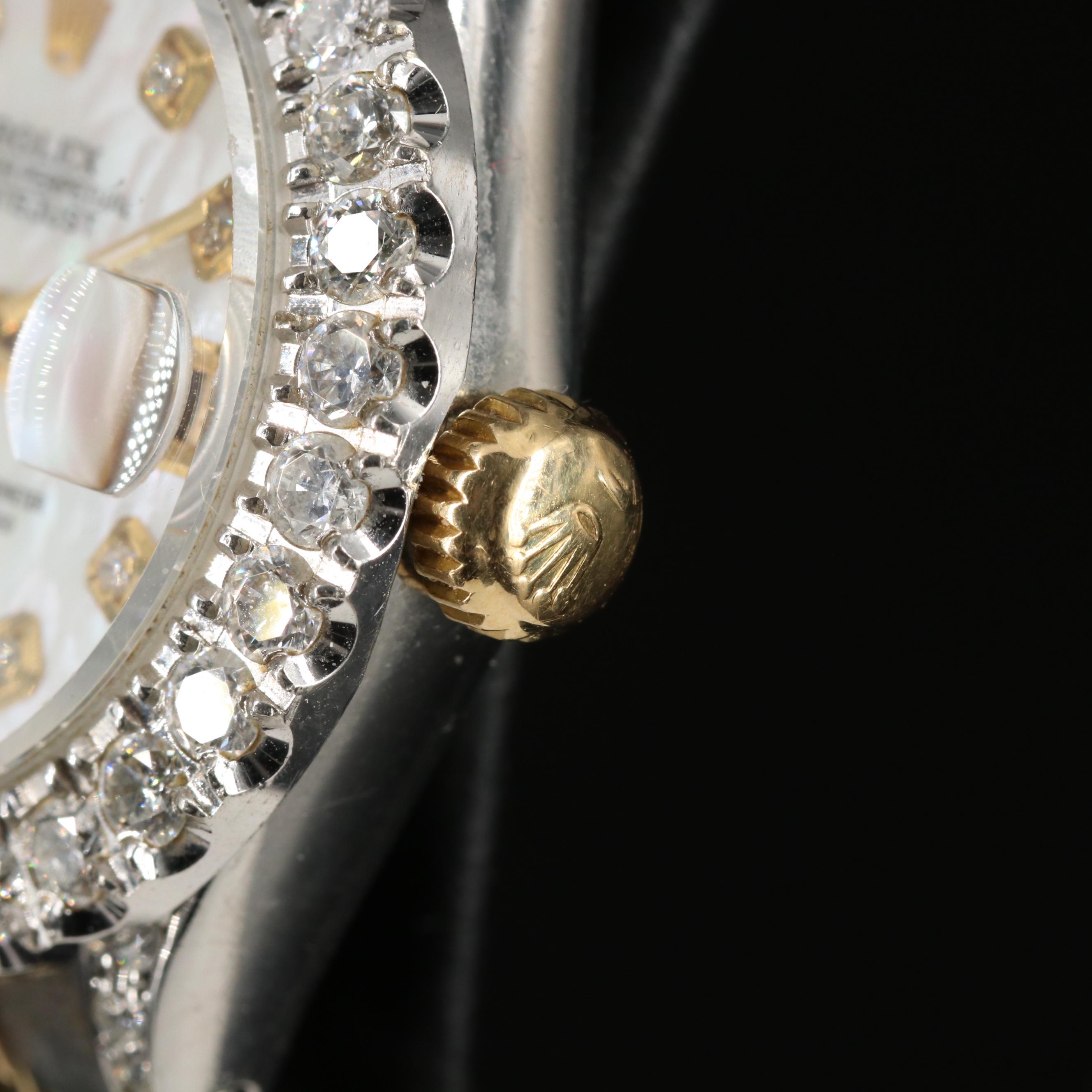 1972 Rolex Custom 1.89 CTW Diamond, Mother-of-Pearl Datejust Watch