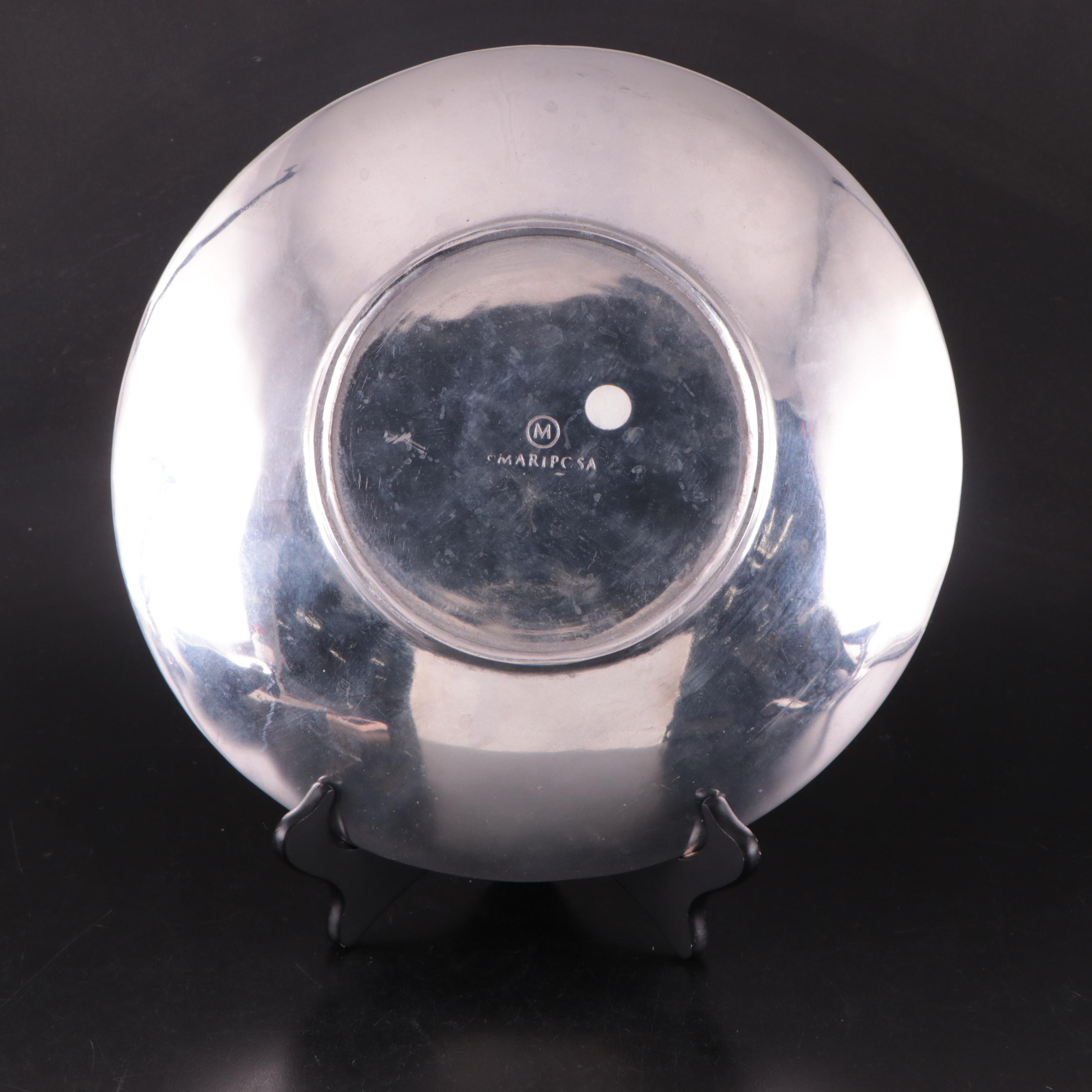 Mariposa and Nambe Aluminum Alloy Bowls With Pottery Barn Candlesticks