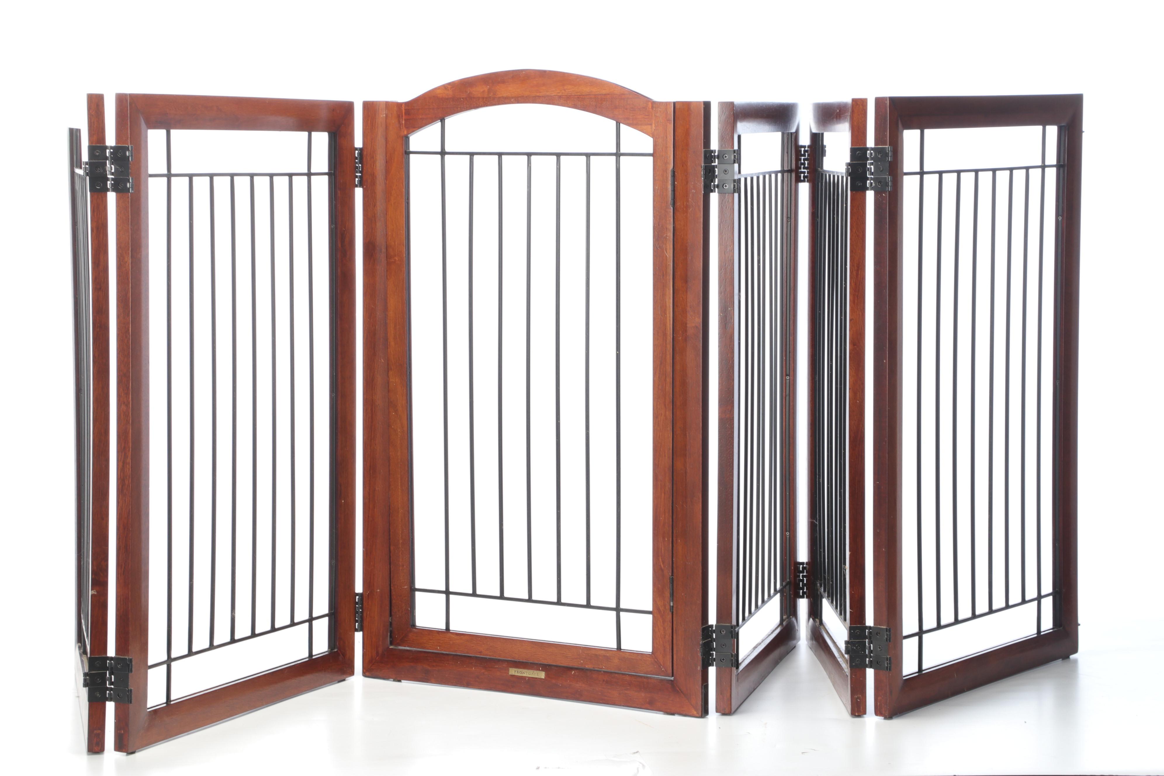 Frontgate Finished Wood and Metal Adjustable Pet Gate