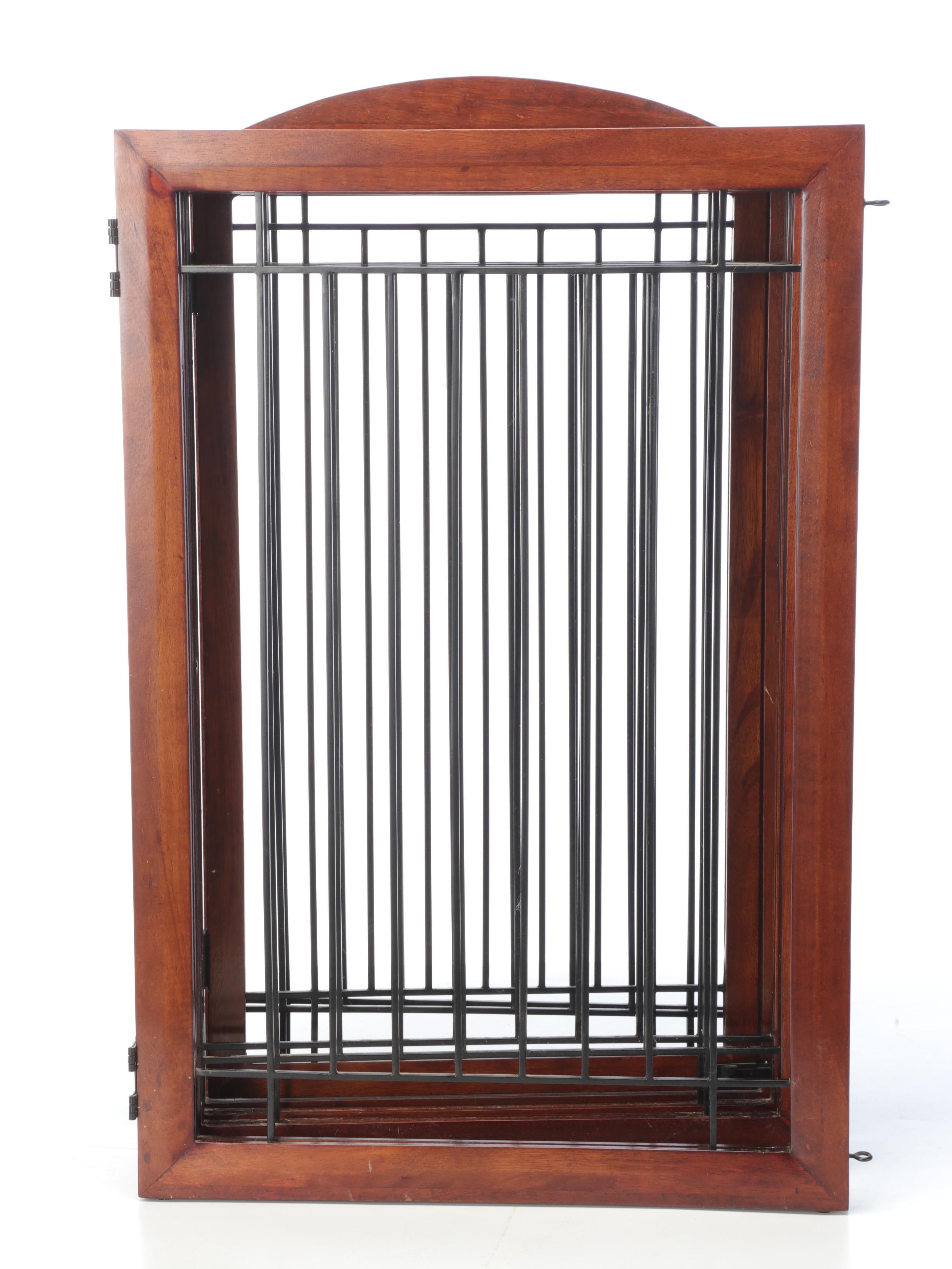 Frontgate Finished Wood and Metal Adjustable Pet Gate