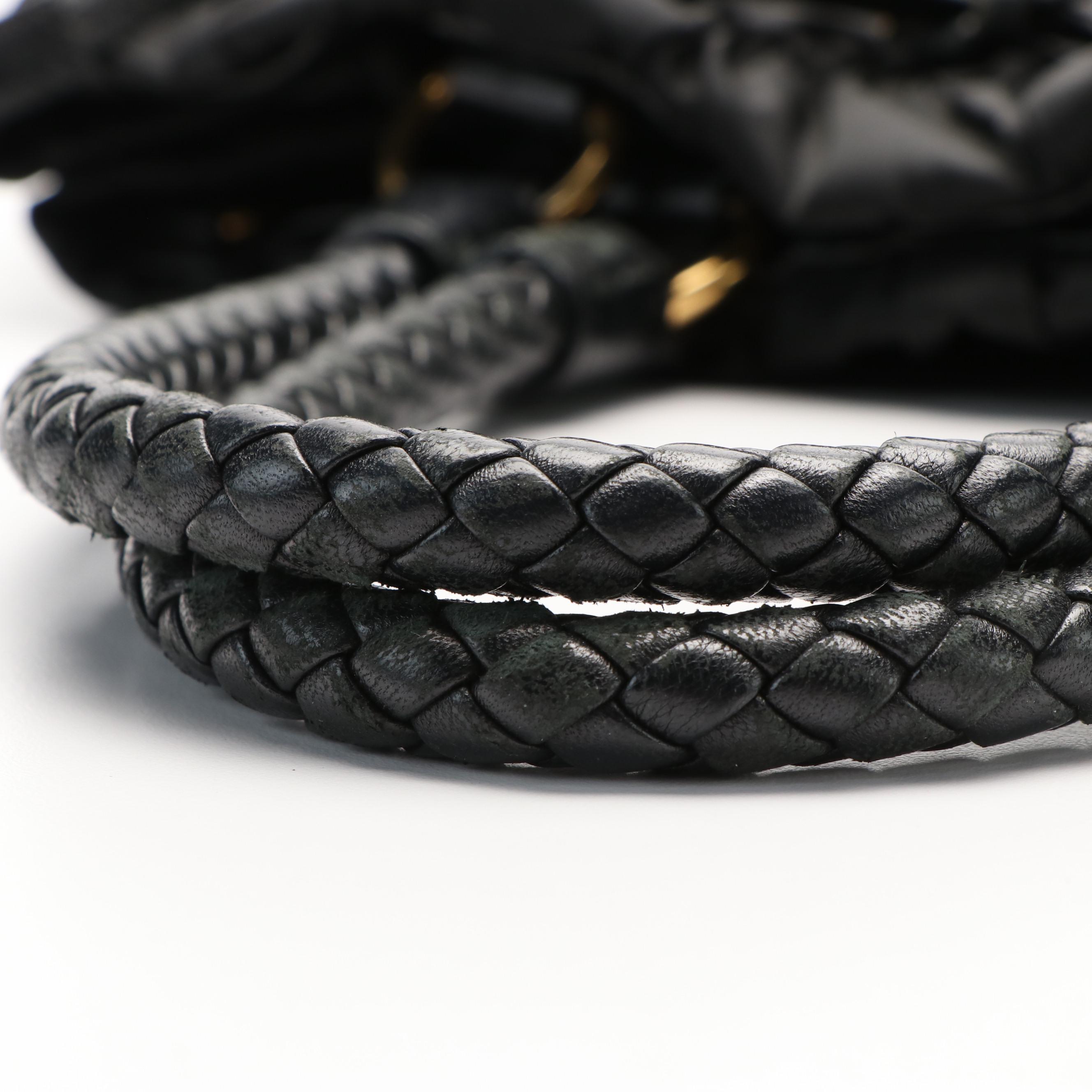 Prada Black Tessuto Nylon and Leather Bowler Tote Bag