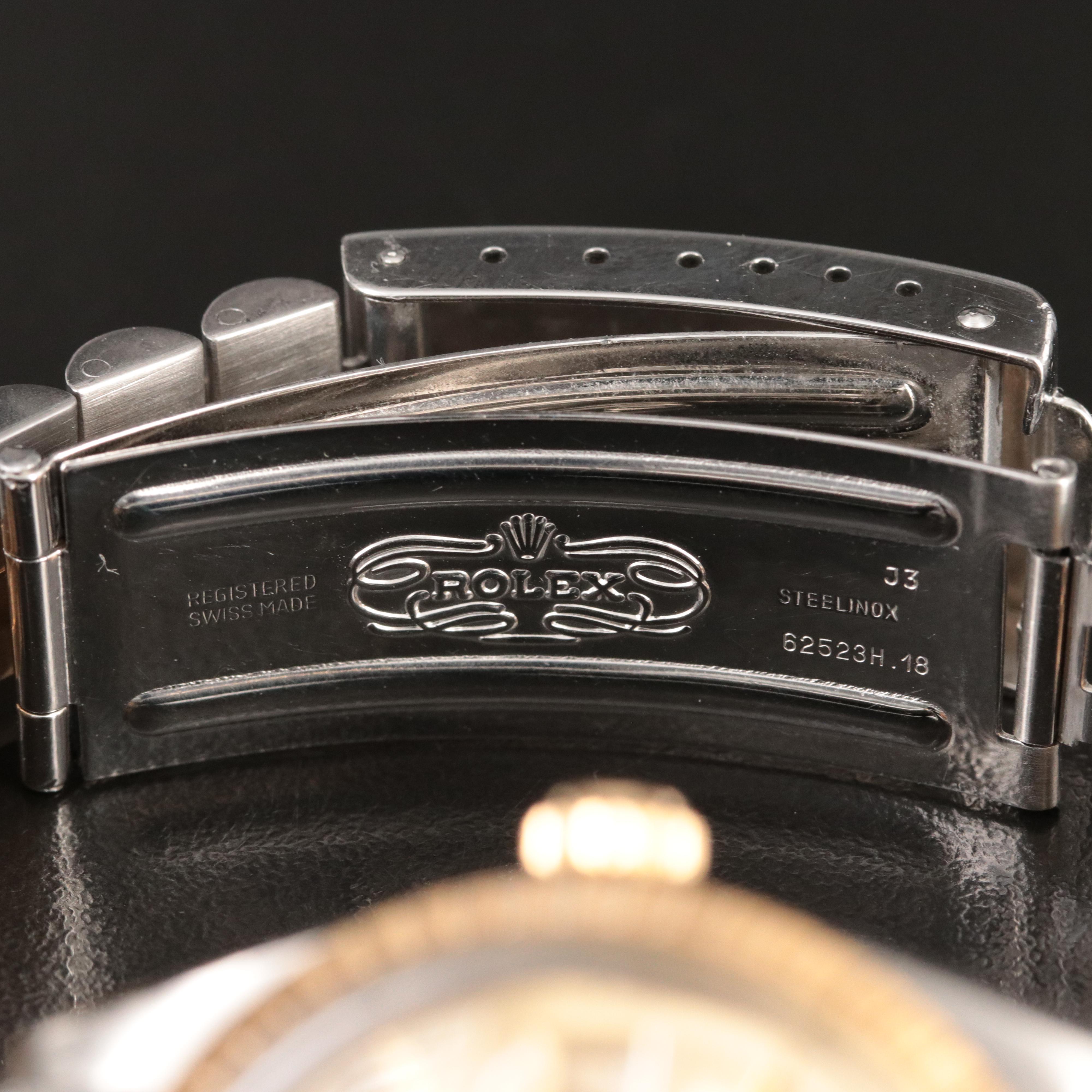 Rolex Date 18K Gold and Steel Champagne Index 34MM Automatic Watch