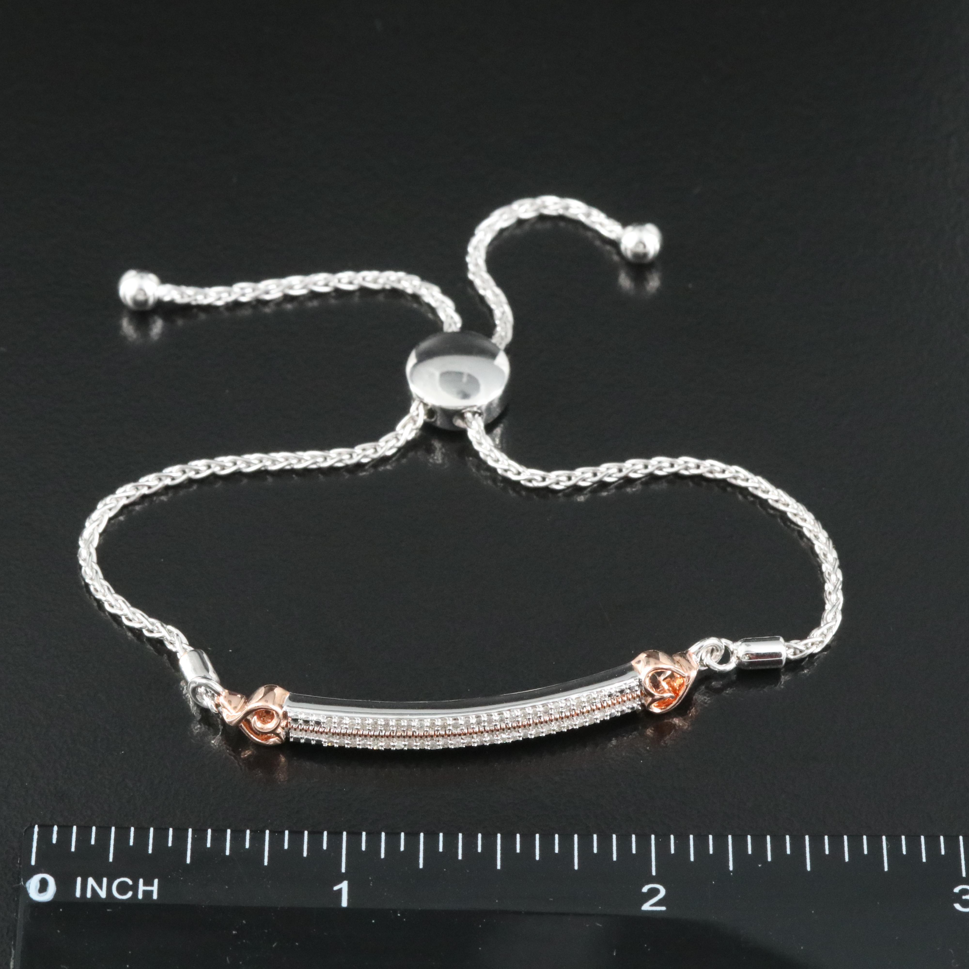Sterling Diamond Bolo Bracelet