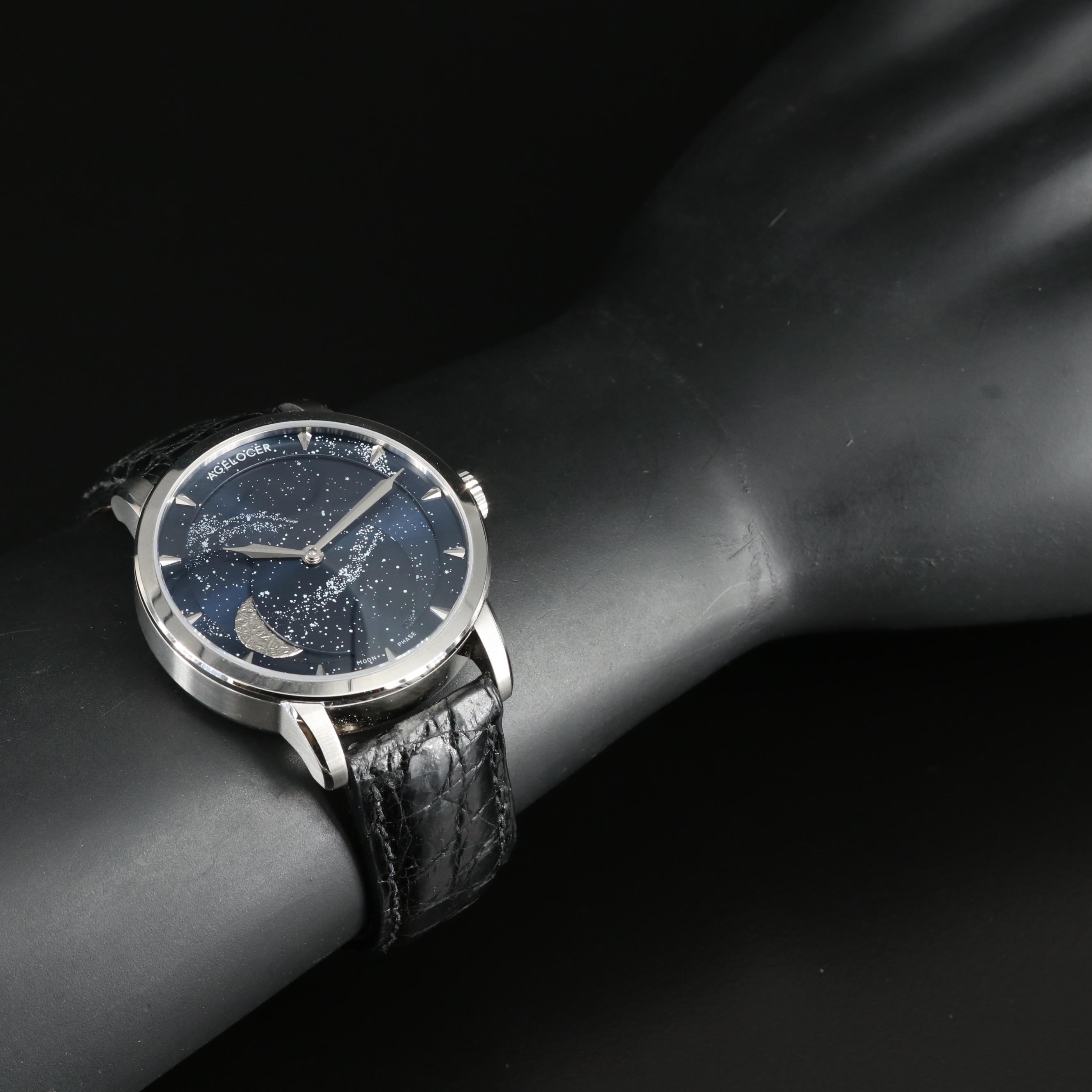 Agelocer Stainless Steel Moon Phase Automatic Watch