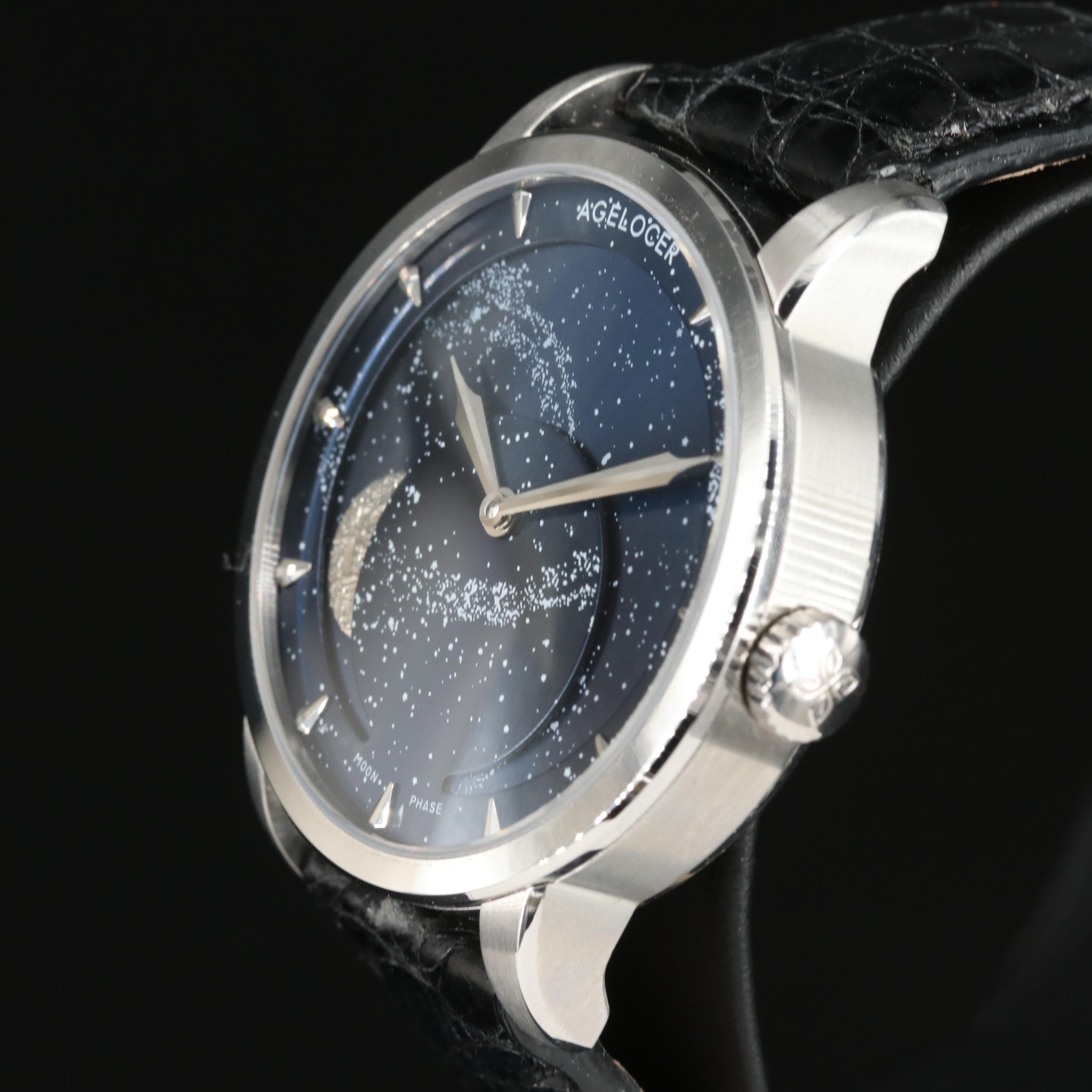 Agelocer Stainless Steel Moon Phase Automatic Watch