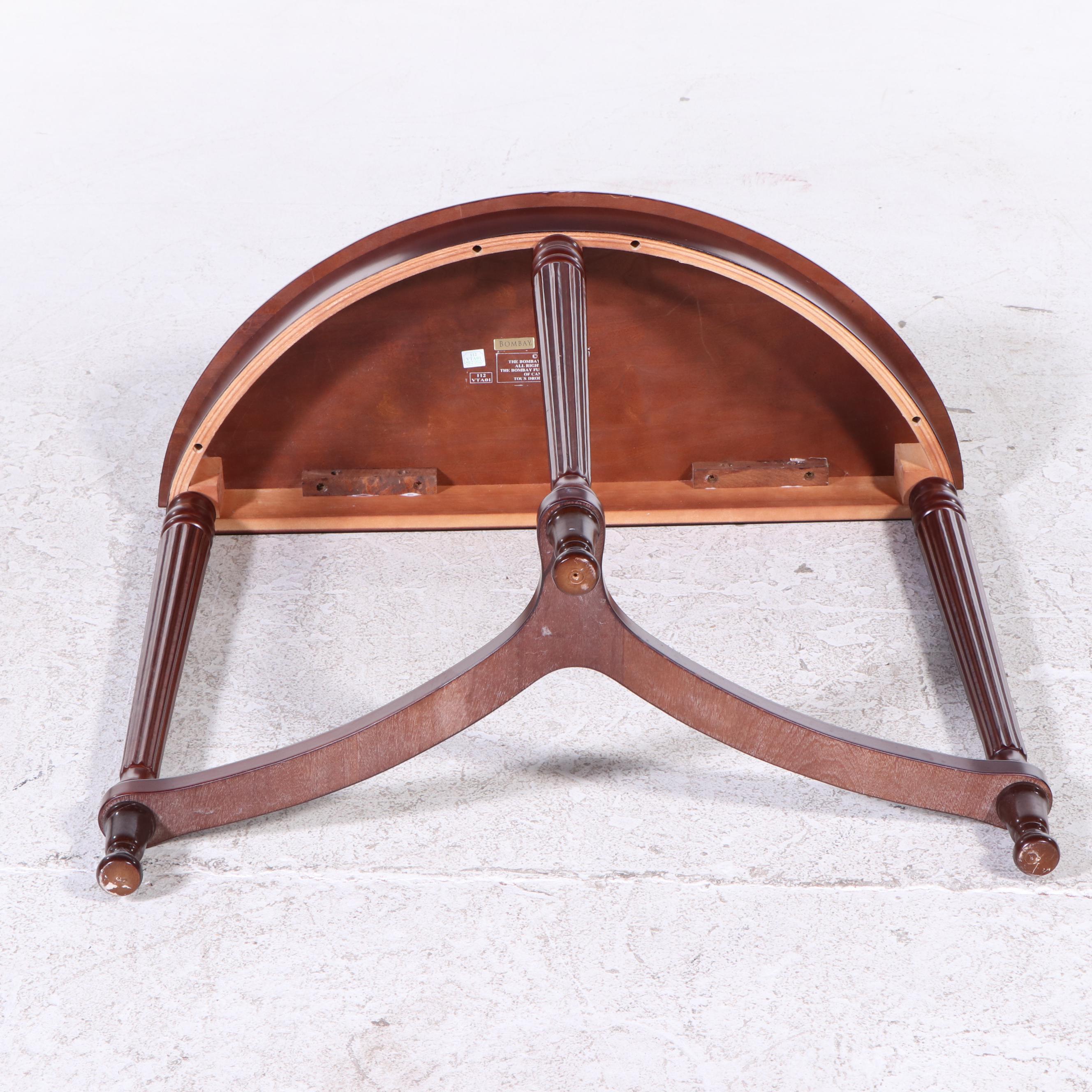 The Bombay Company Federal Style Mahogany-Stained Demilune Console Table