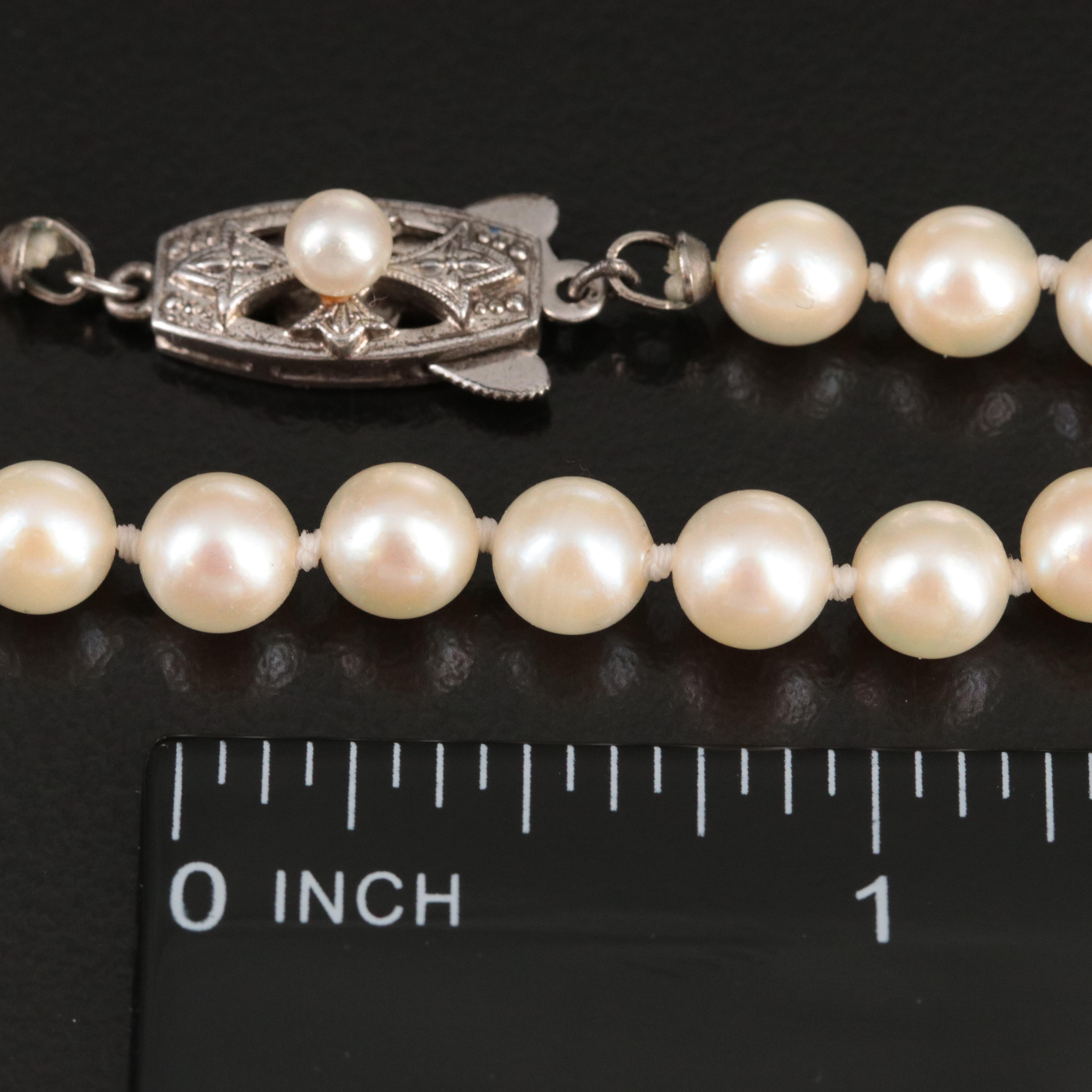 Mikimoto Pearl Necklace with Sterling Clasp
