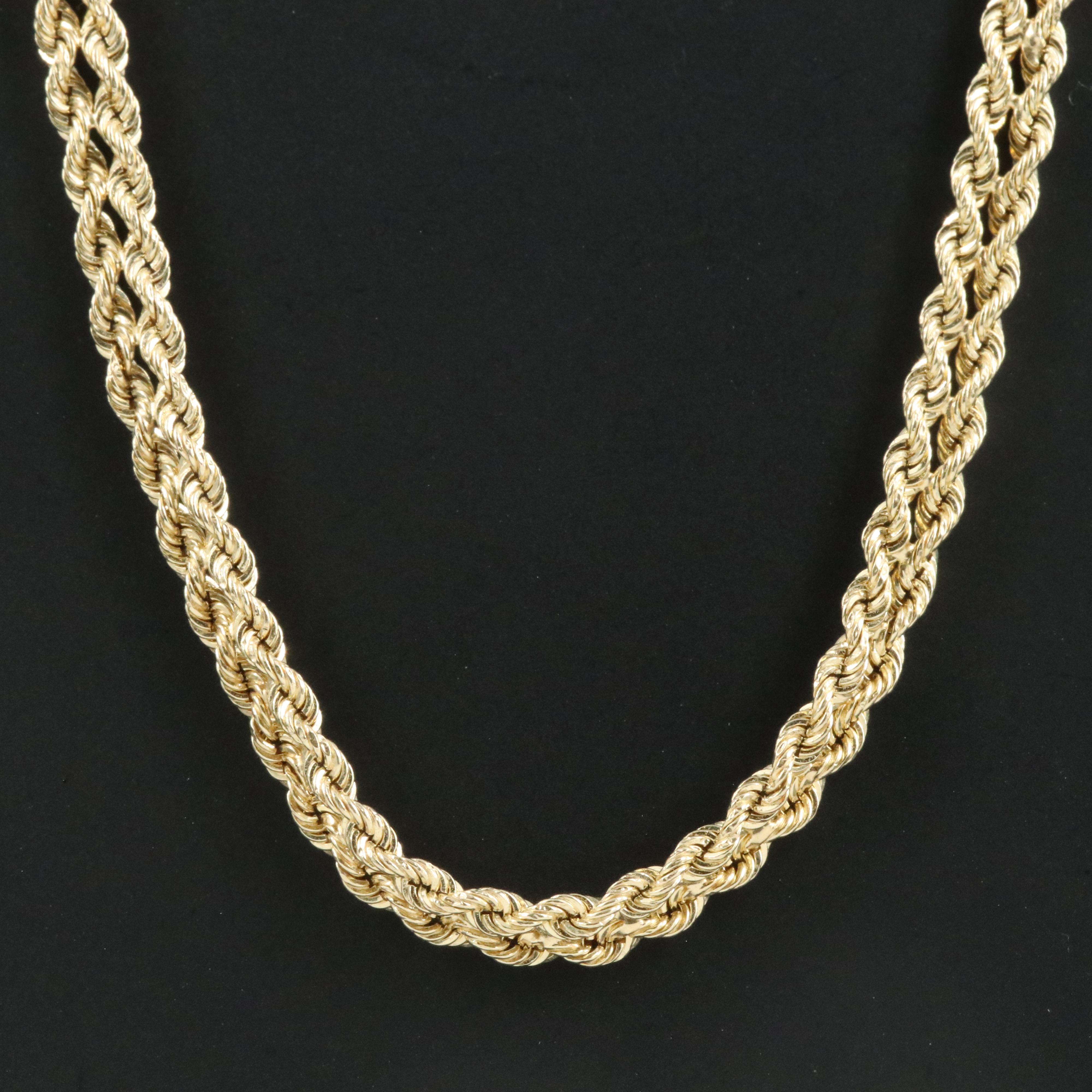 14K Double Braided Rope Chain Necklace