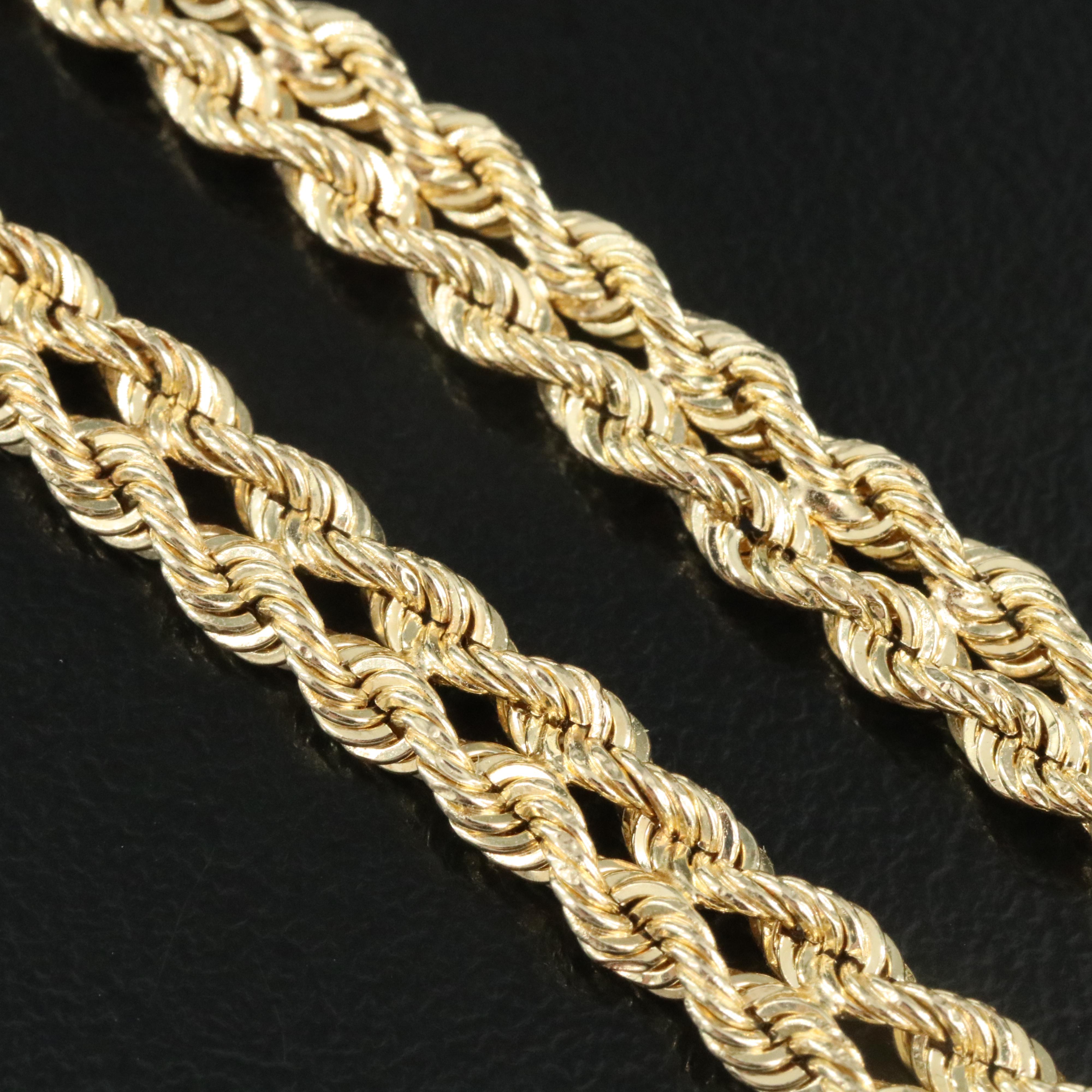 14K Double Braided Rope Chain Necklace