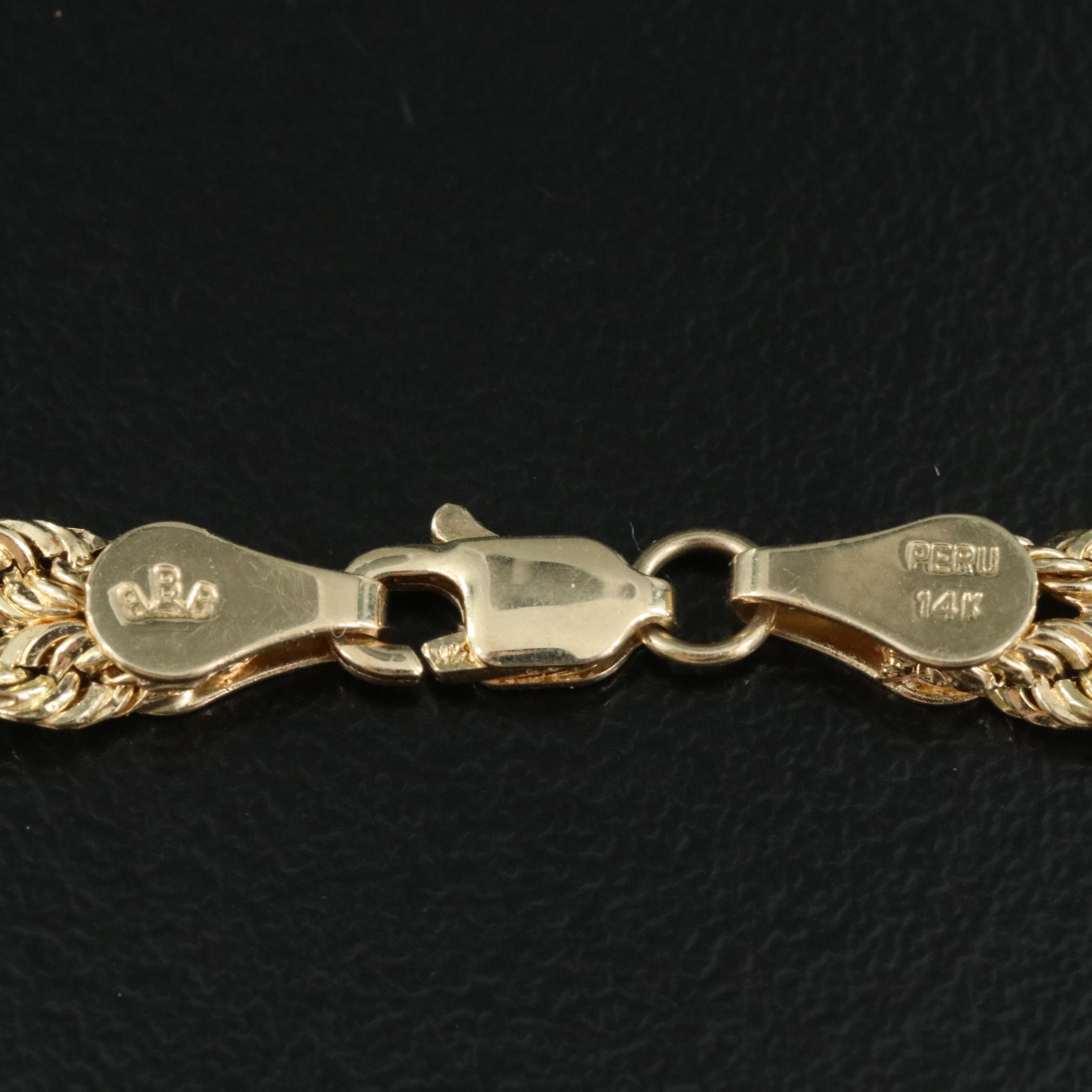 14K Double Braided Rope Chain Necklace