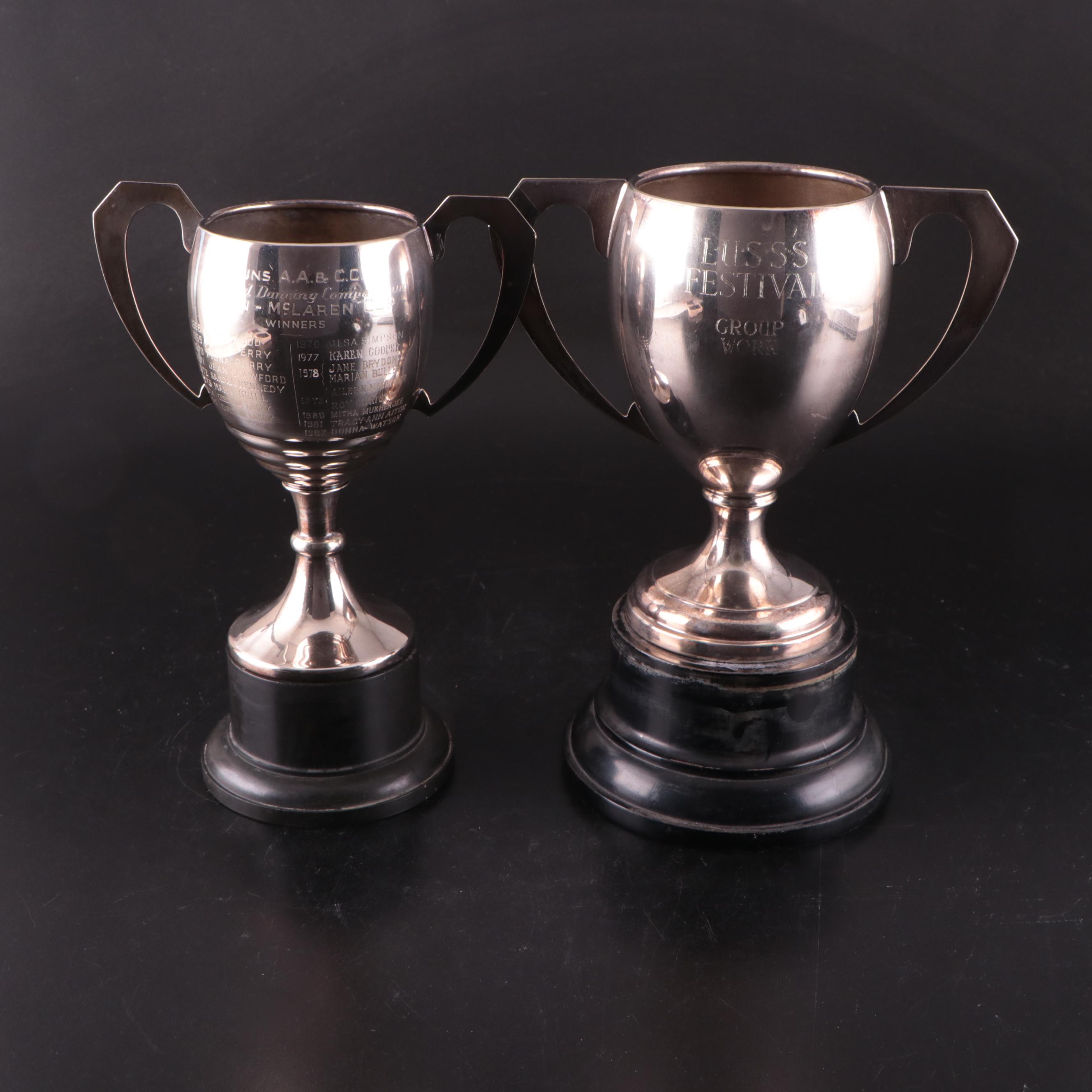 Art Deco Style Silver Plate Highland Games and Dancing Trophies