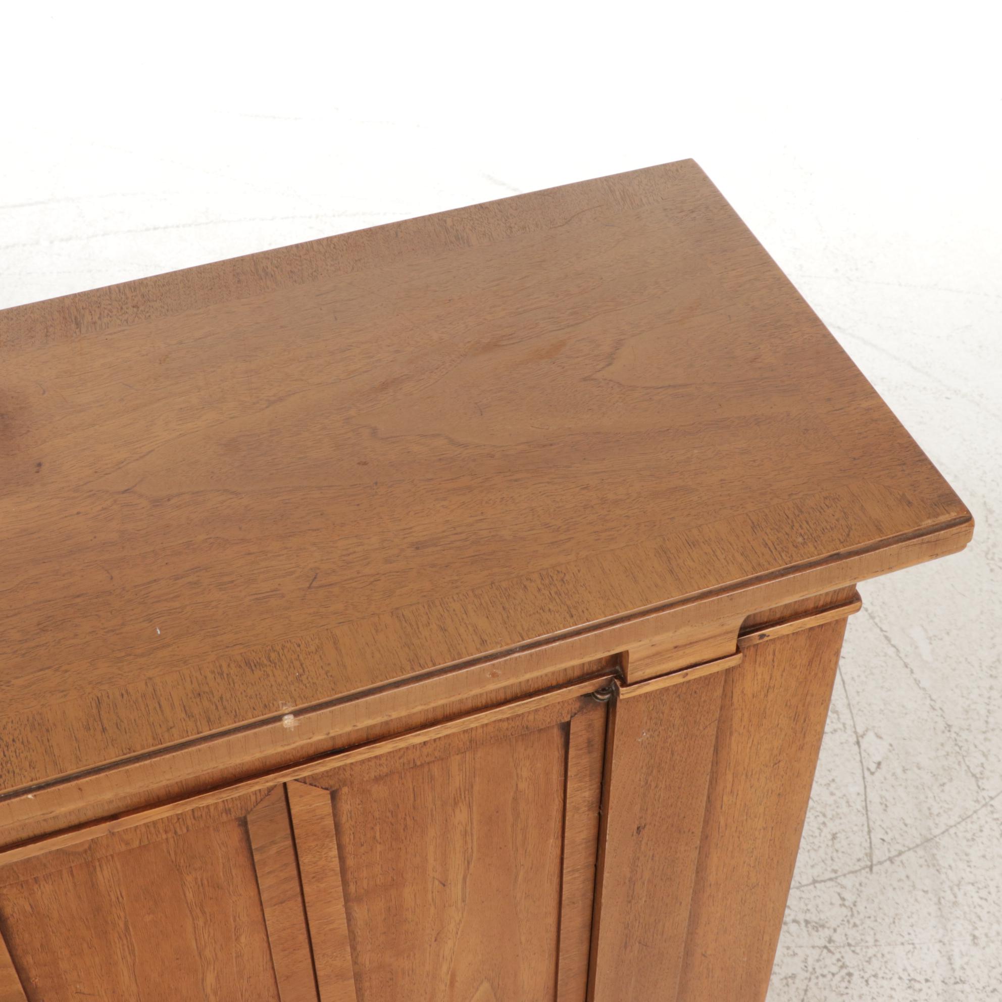 Thomasville Italian Neoclassical Style Walnut Console Cabinet, 1960s