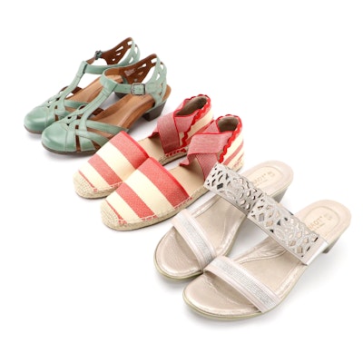 Rockport and Naot Leather Sandals with Lands' End Espadrilles, Boxes